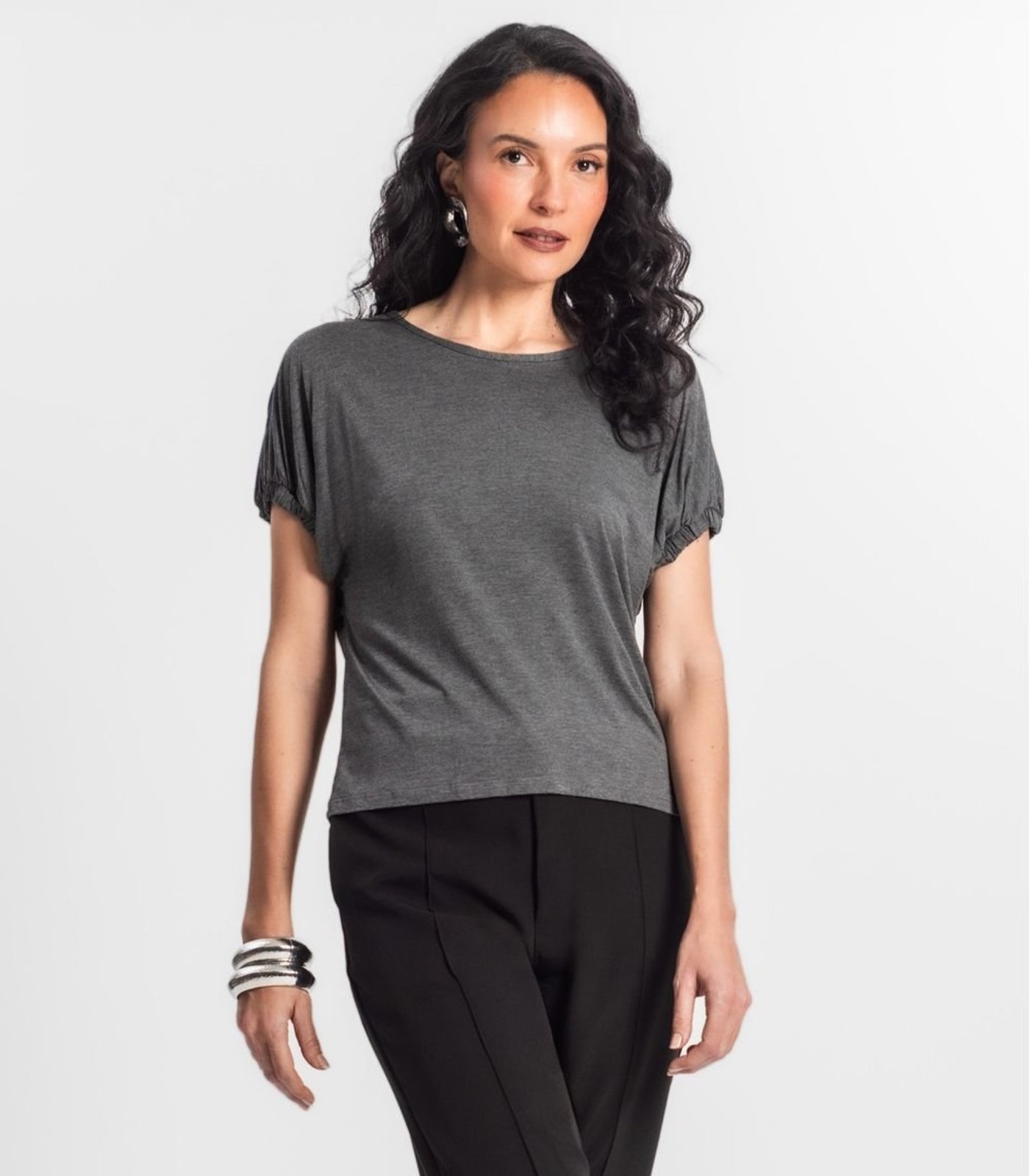Vista 3 Blusa Feminina Viscose Infinita Cor verde INFINITA COR verde