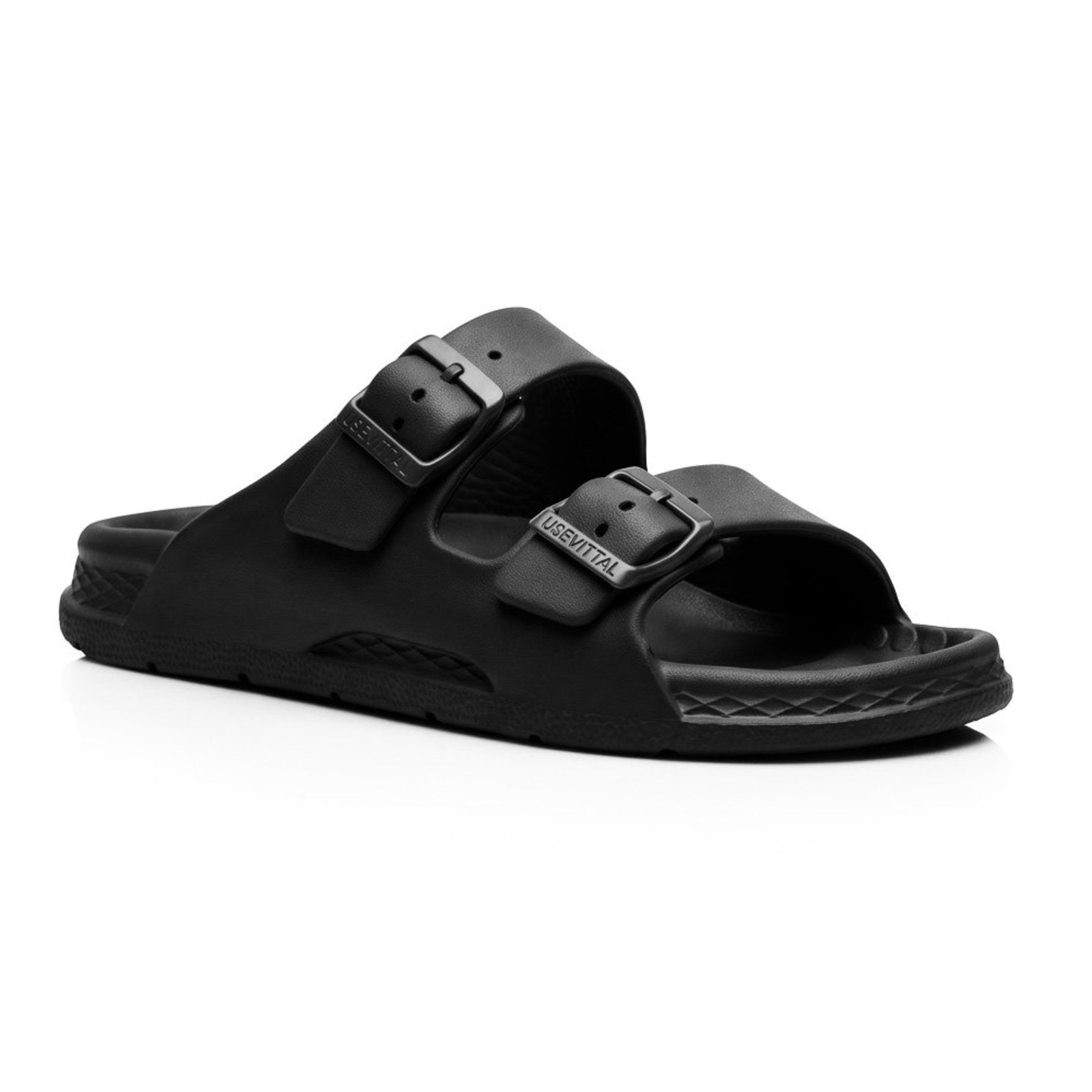 Sandália Papete Chinelo Masculino 100% Eva 2 Fivelas Preto Levíssimo Antiderrapante