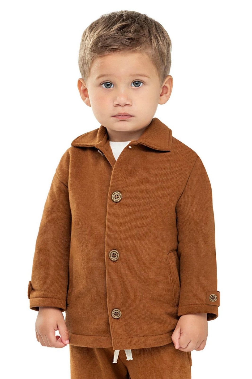 Infantil - Jaqueta Menino Moletom Piquê Colorittá Marrom