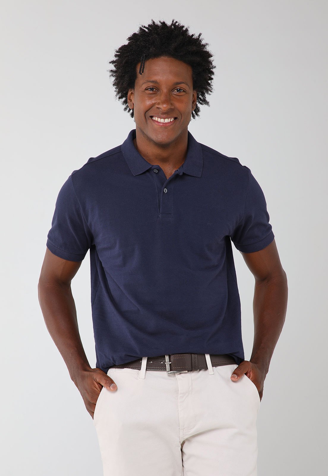 Vista 2 Polo Masculina Aramis Gola Tradicional azul marinho Aramis azul marinho