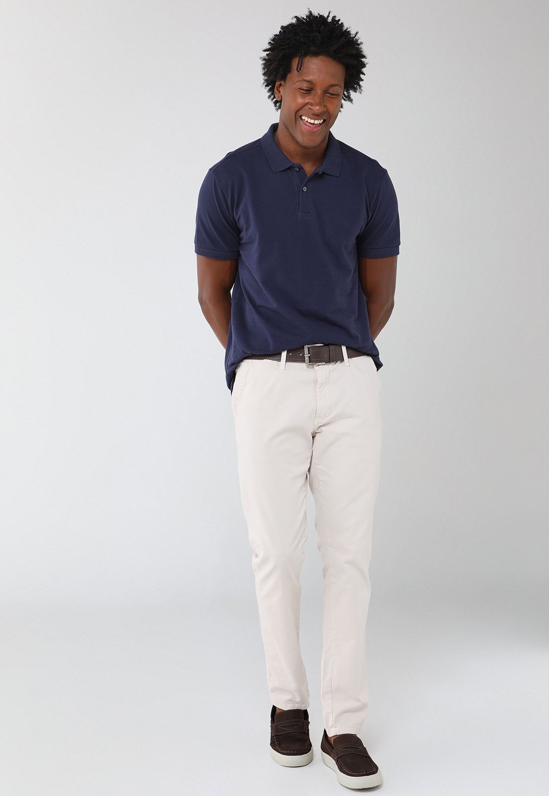 Vista 3 Polo Masculina Aramis Gola Tradicional azul marinho Aramis azul marinho