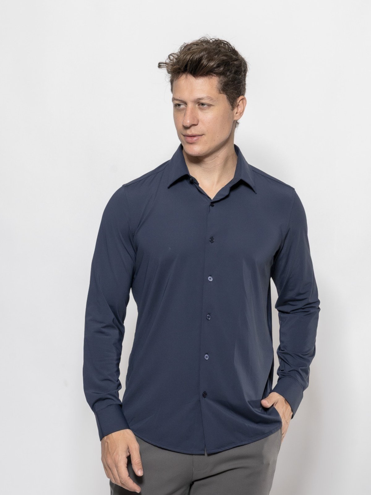 Vista 3 Camisa Masculina Casual Poliamida Crocker - 50676 verde Crocker verde