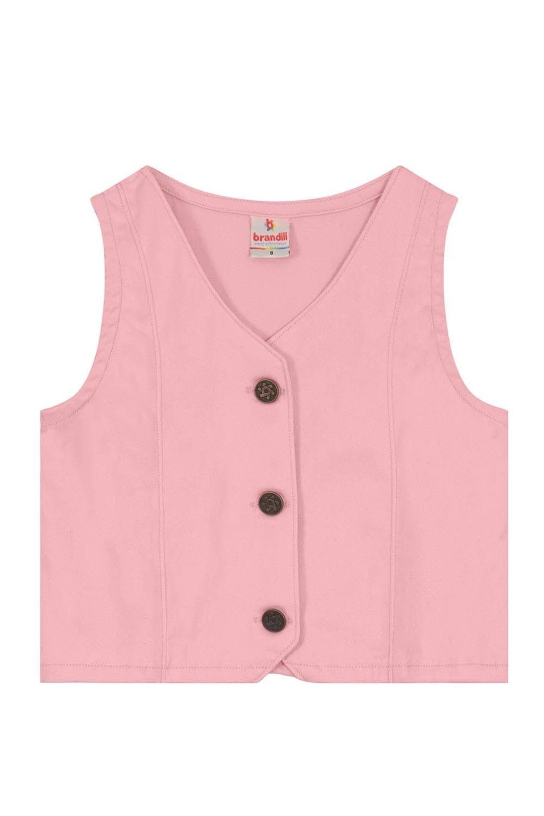 Infantil – Colete menina em sarja Brandili Rosa