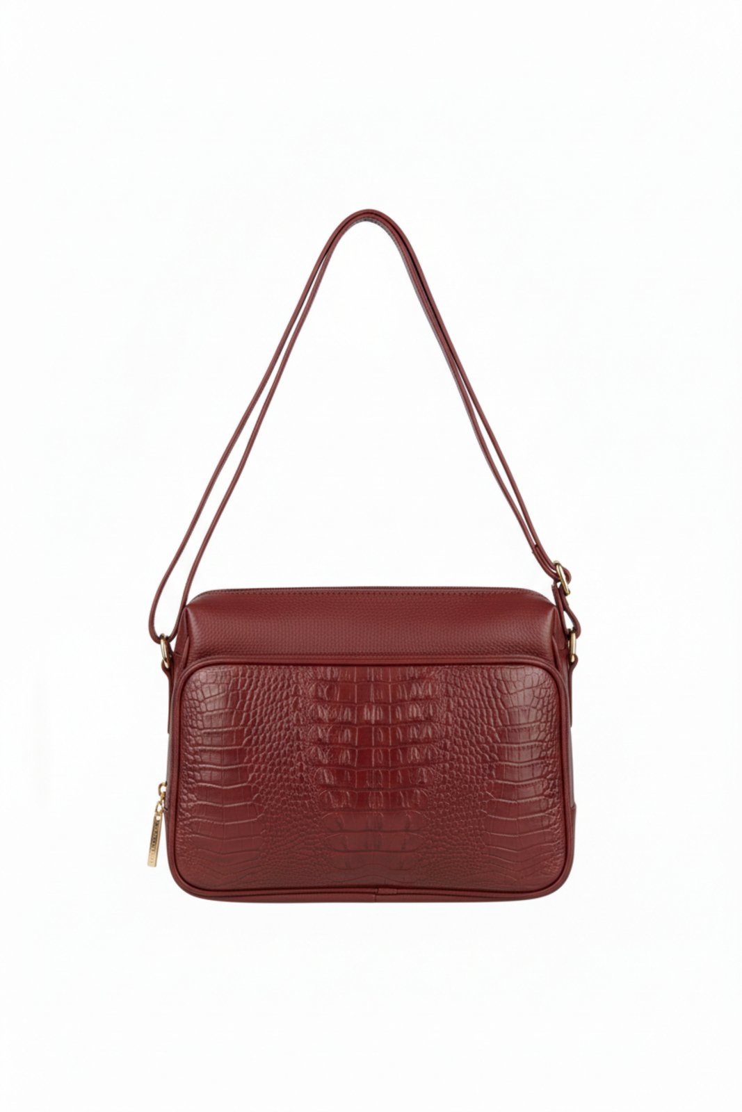 Bolsa Andrea Vinci De Couro Croco Tiracolo Com Divisórias Rita – Marsala