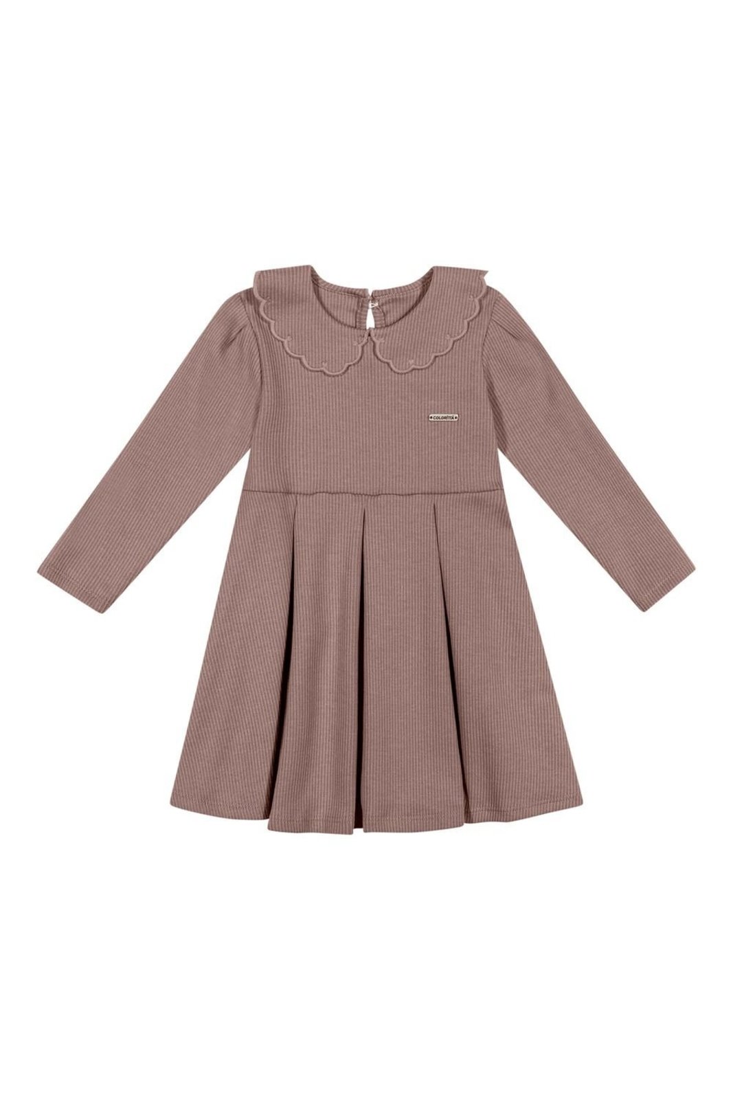 Infantil - Vestido Menina Gola Boneca Colorittá Marrom