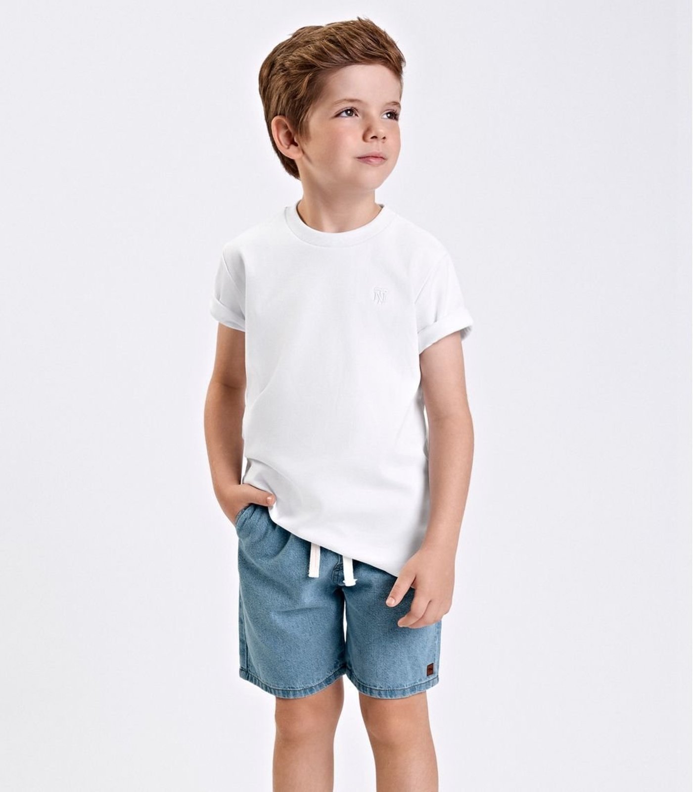 Infantil - Bermuda Verão Menino Jeans Trick Nick Azul