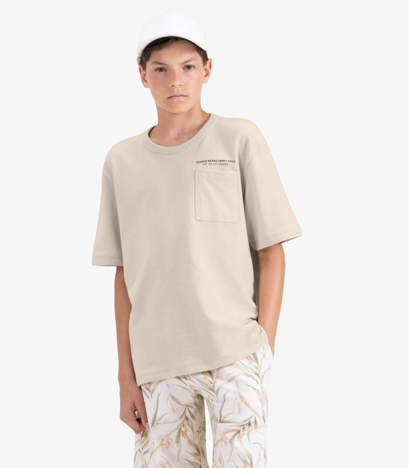 Vista 3 Infantil - Camiseta Juvenil Masculino em Malhão Fruit Minty bege MINTY bege