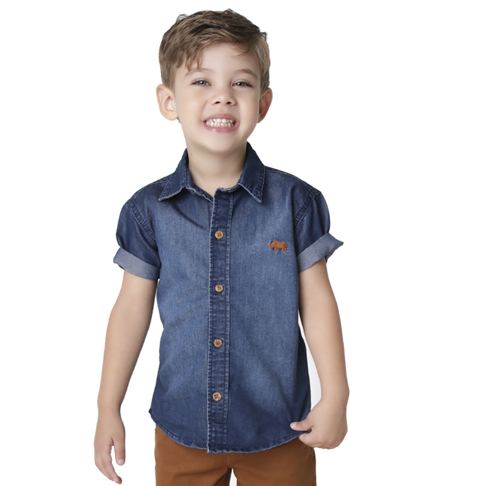 Infantil – Camisa Look Jeans Tradicional Jeans