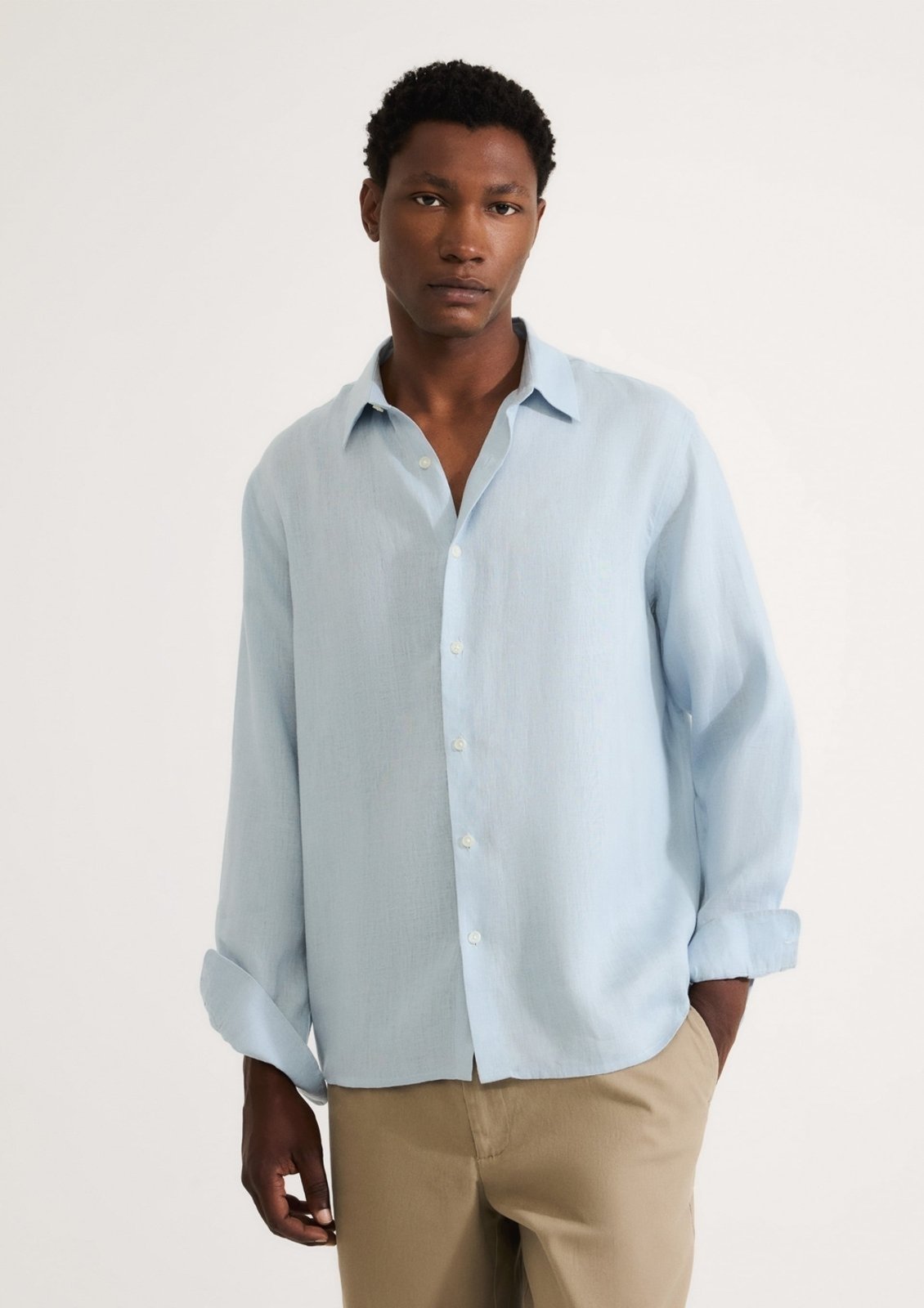 Camisa Masculina Manga Longa Em Linho Hering