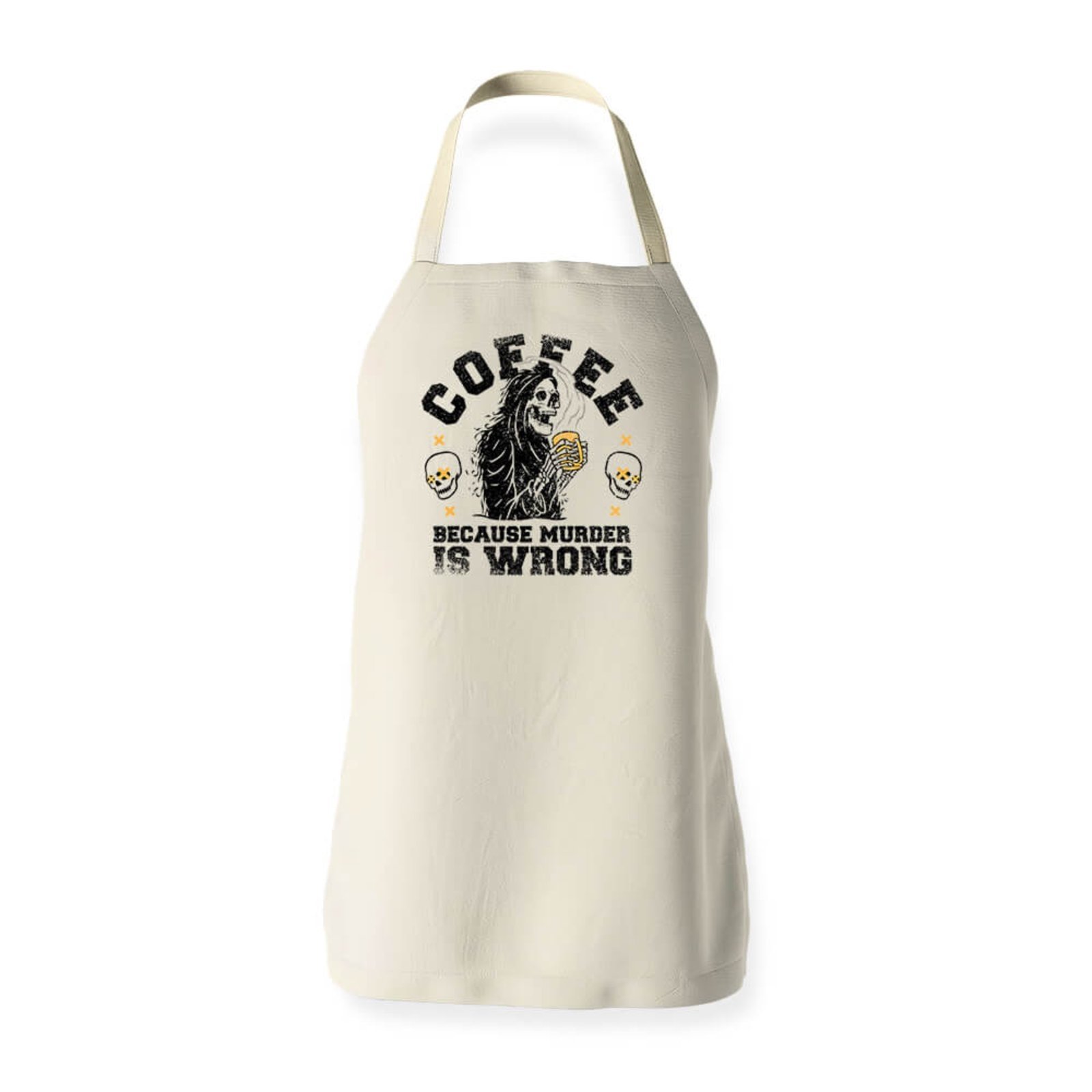 Avental Coffee Because Murder Is Wrong - Bege - Casual - Studio Geek