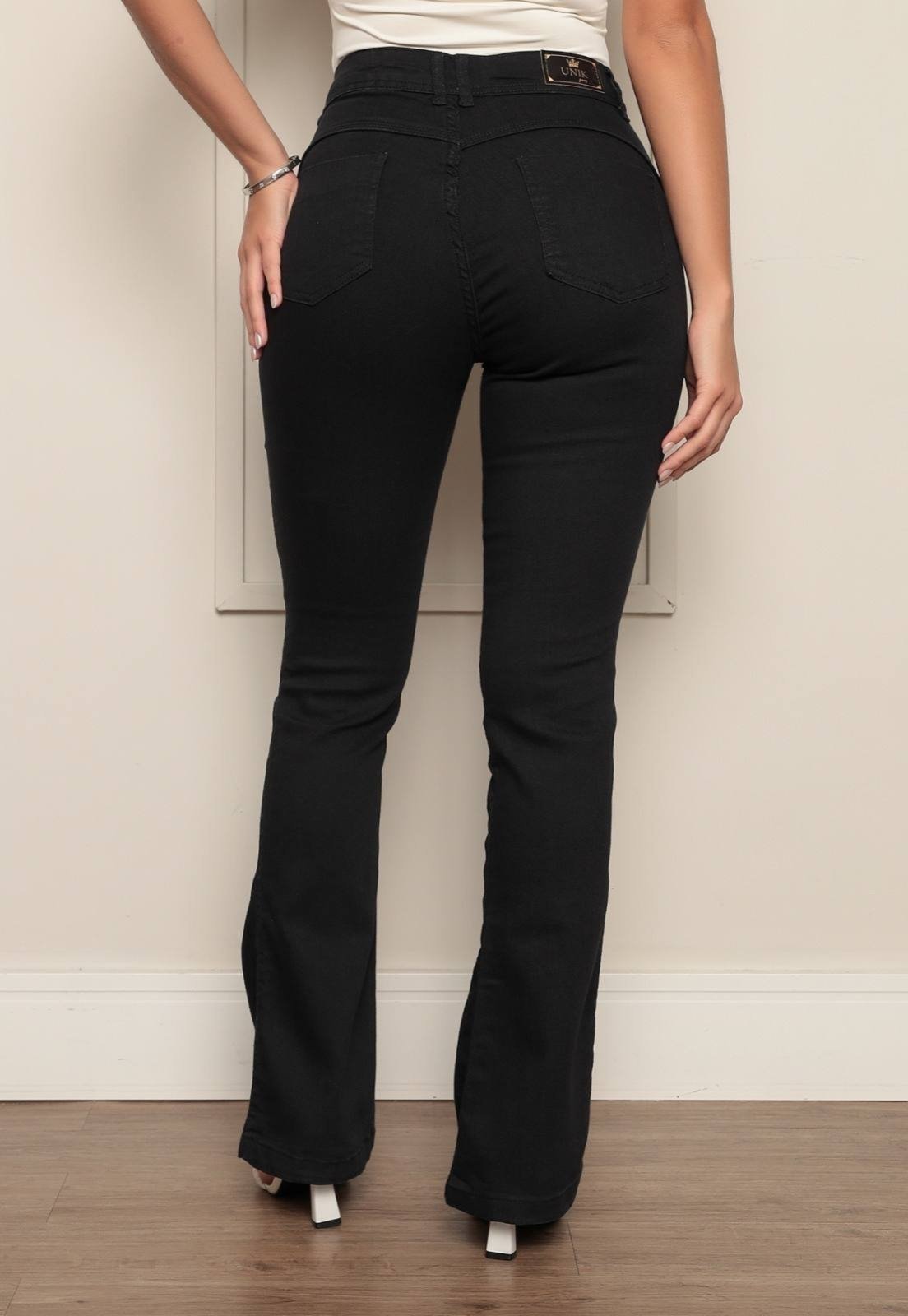 Vista 3 Calça Flare Feminina Mys Jeans Cintura Alta Ethereal Jeans azul Ethereal Jeans azul