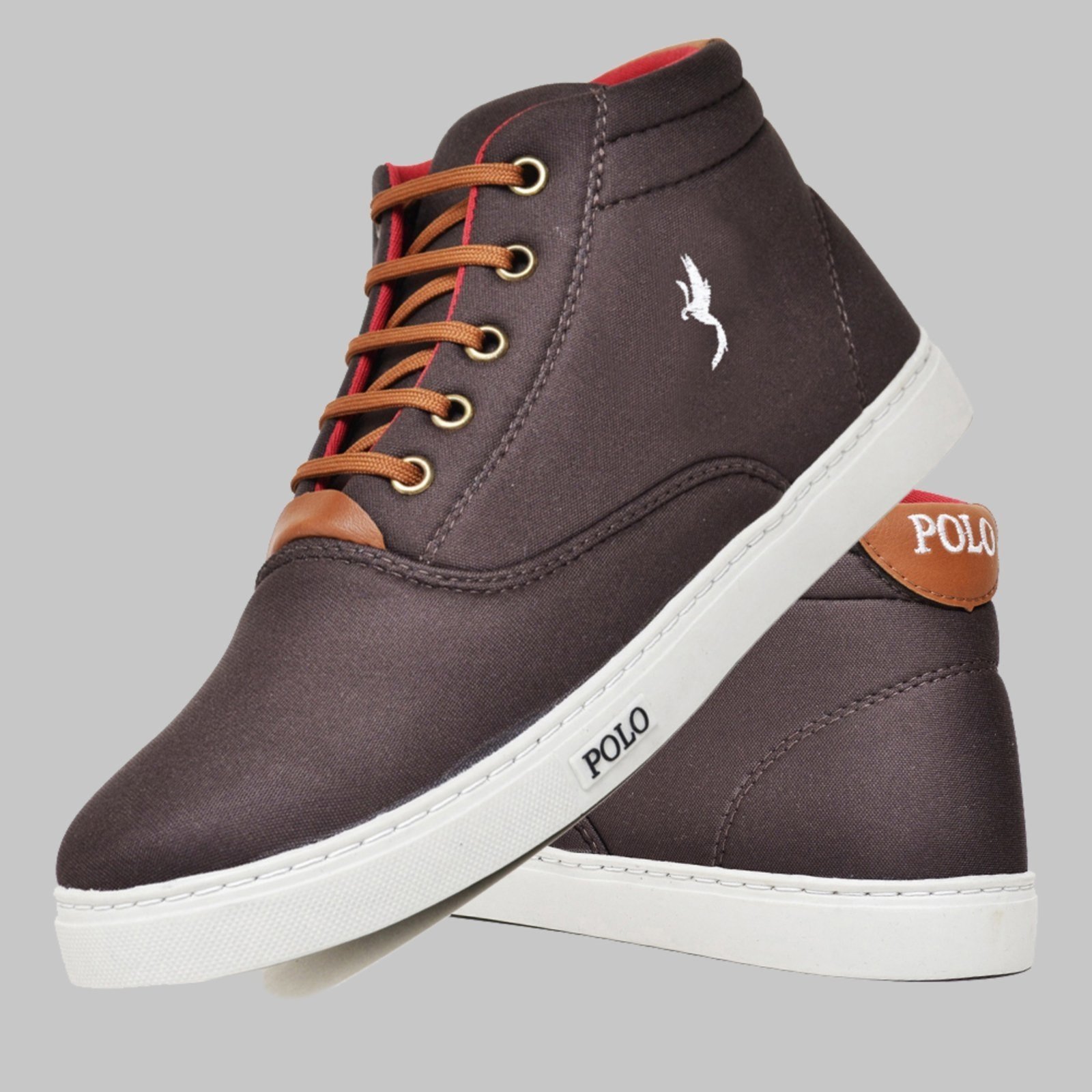 Sapatênis Casual Masculino Cano Alto Polo Blu Café