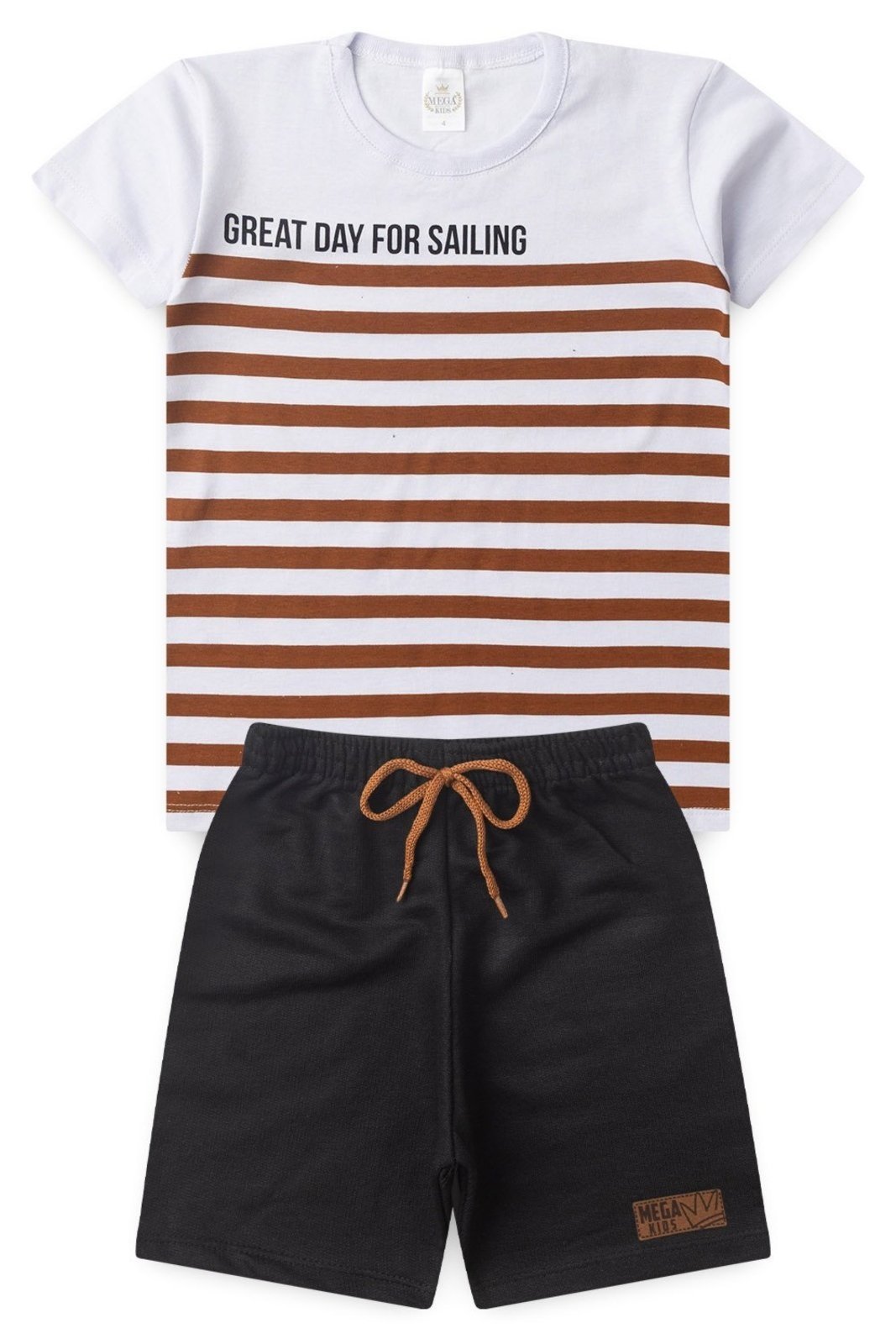 Vista 3 Infantil - Conjunto Verão Masculino Great Day - Branco Mega Kids unico Mega Kids unico