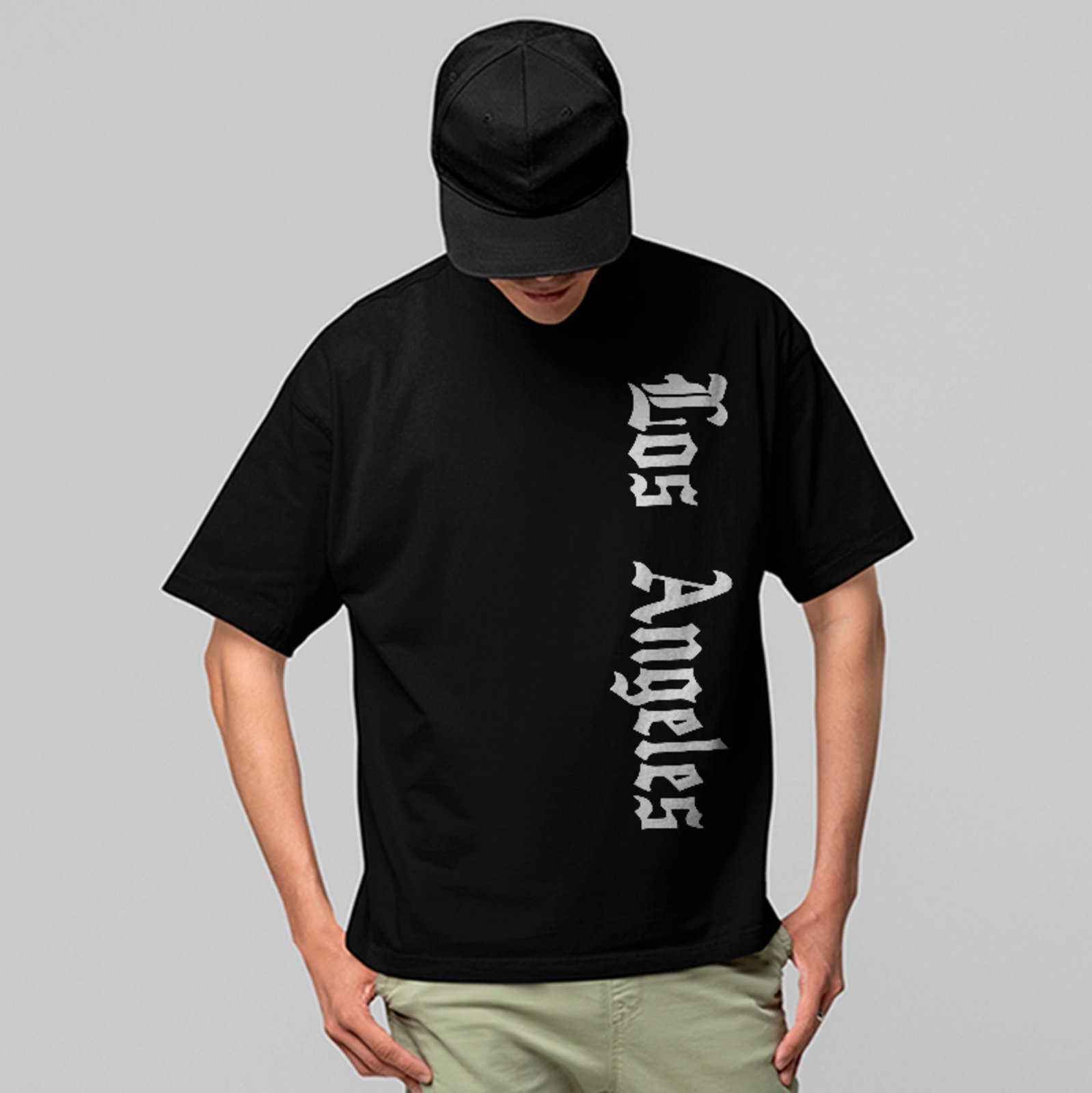 Camiseta Oversized Los Angeles Estilo Urbano Street Unissex Preto