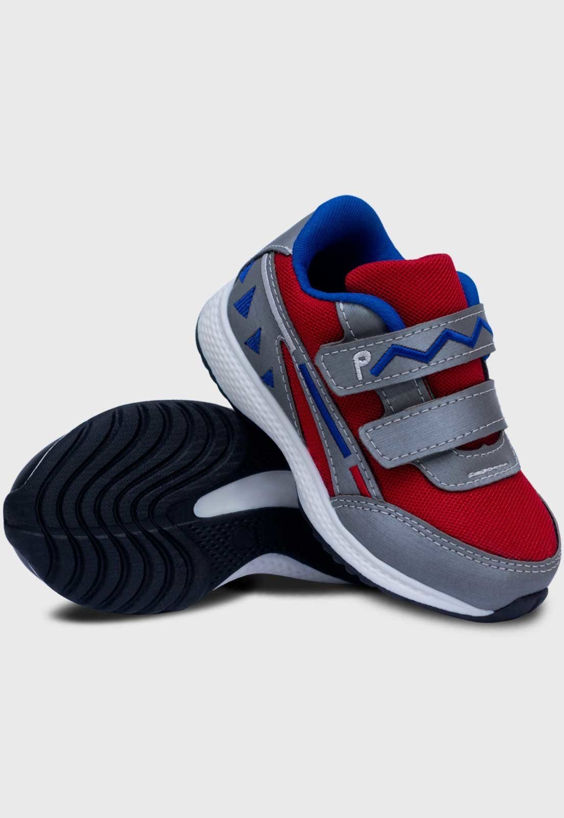 Vista 3 Infantil - Tenis Calce Facil Popidi com cinza/preto Pópidí cinza/preto