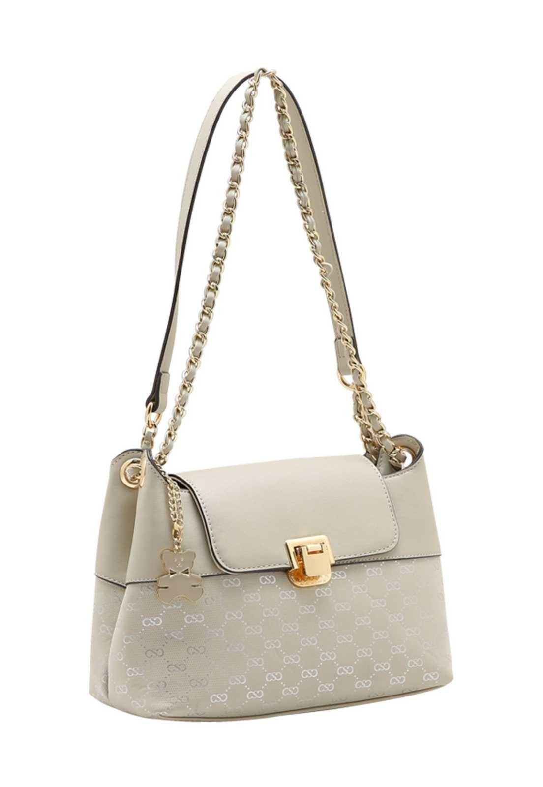 Bolsa Feminina Chenson Shine Monograma 3485800 Bege
