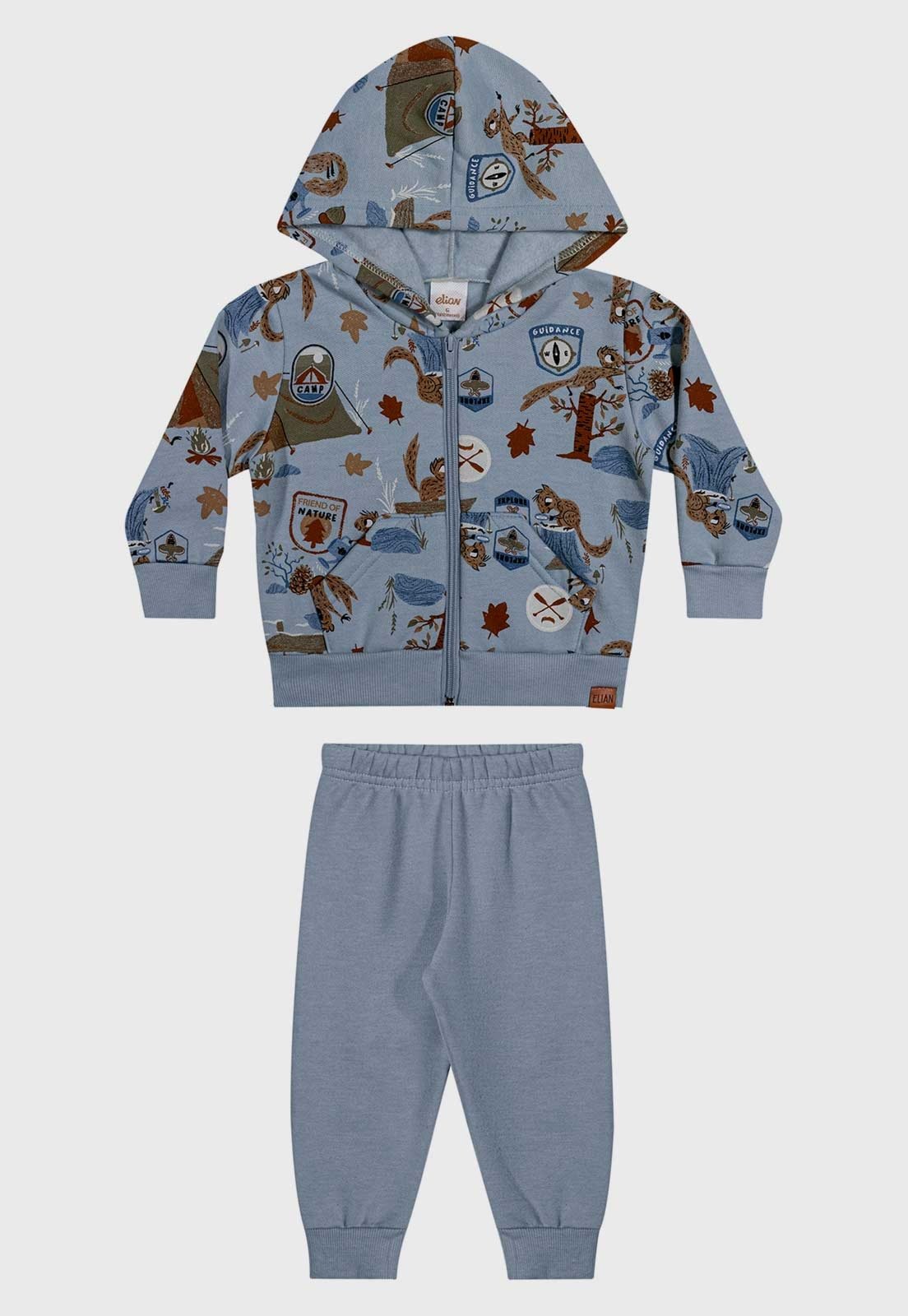 Conjunto Elian Moletom Capuz Azul