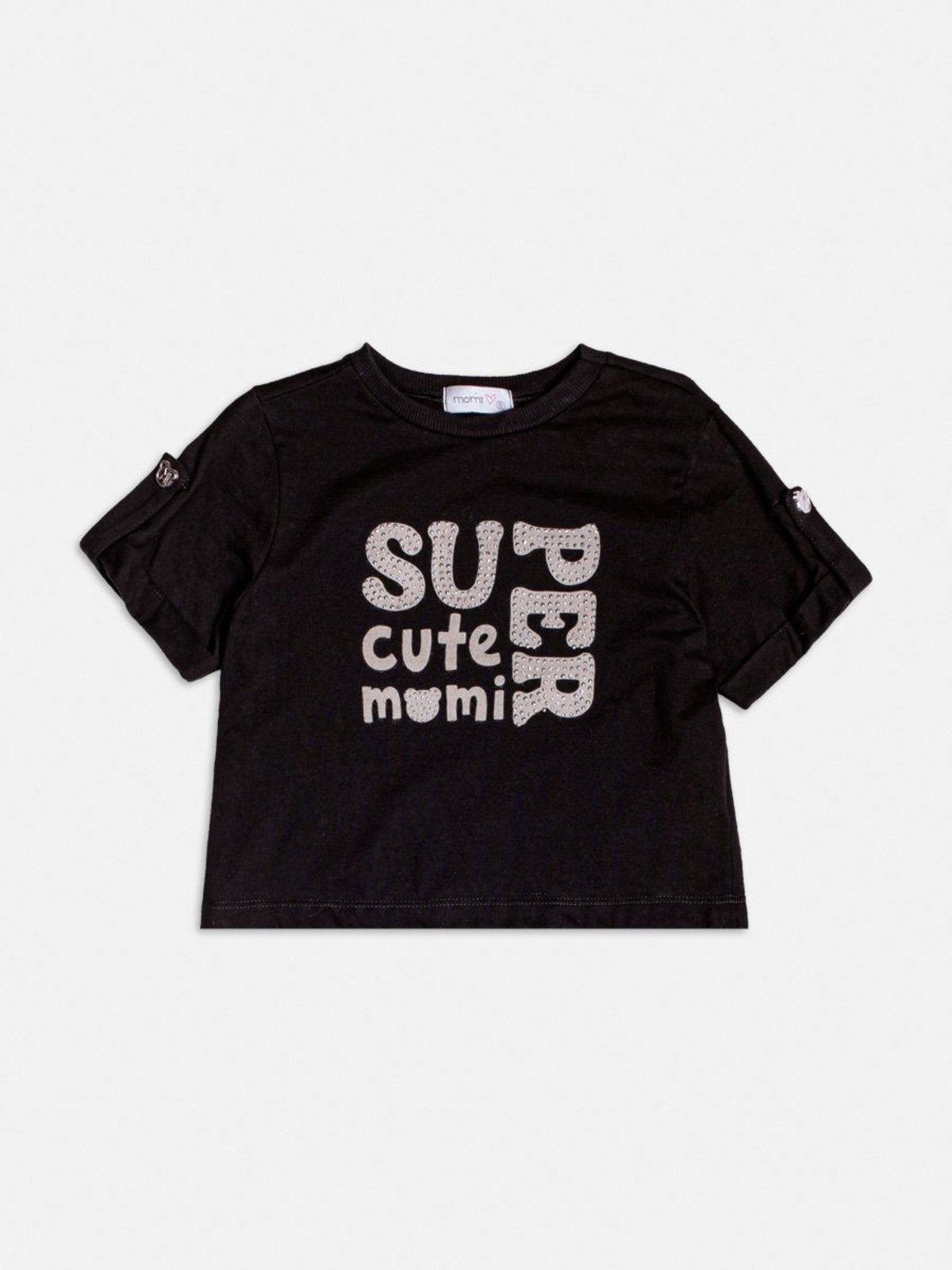 Infantil - Blusa Preta com Martingale e Strass