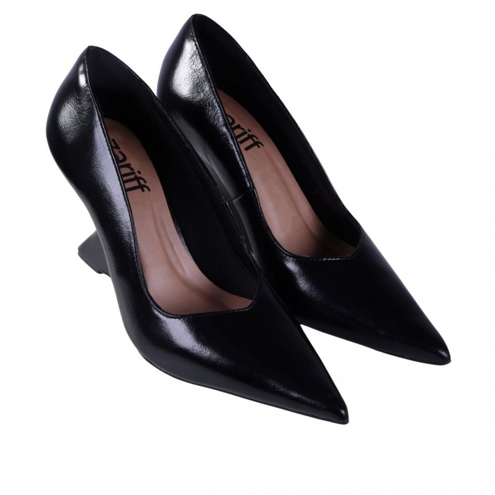 Vista 3 Sapato Feminino Zariff Salto Anabela 2105-6718 Zariff preto Zariff preto