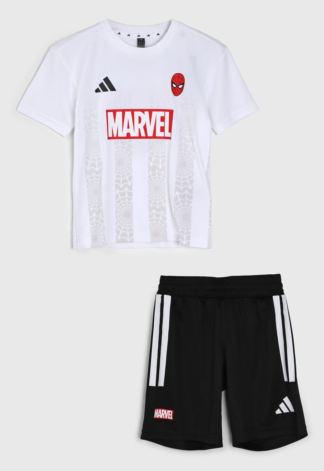 Vista 2 Infantil - Conjunto Curto adidas Homem-Aranha adidas Sportswear branco adidas Sportswear branco