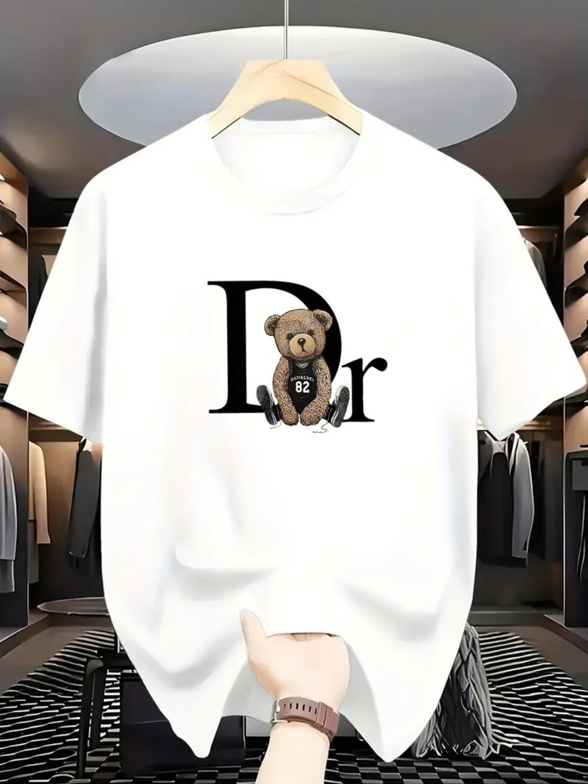 Camiseta Estampada Oversized Doutor Urso Safira Moda Algodão Branca