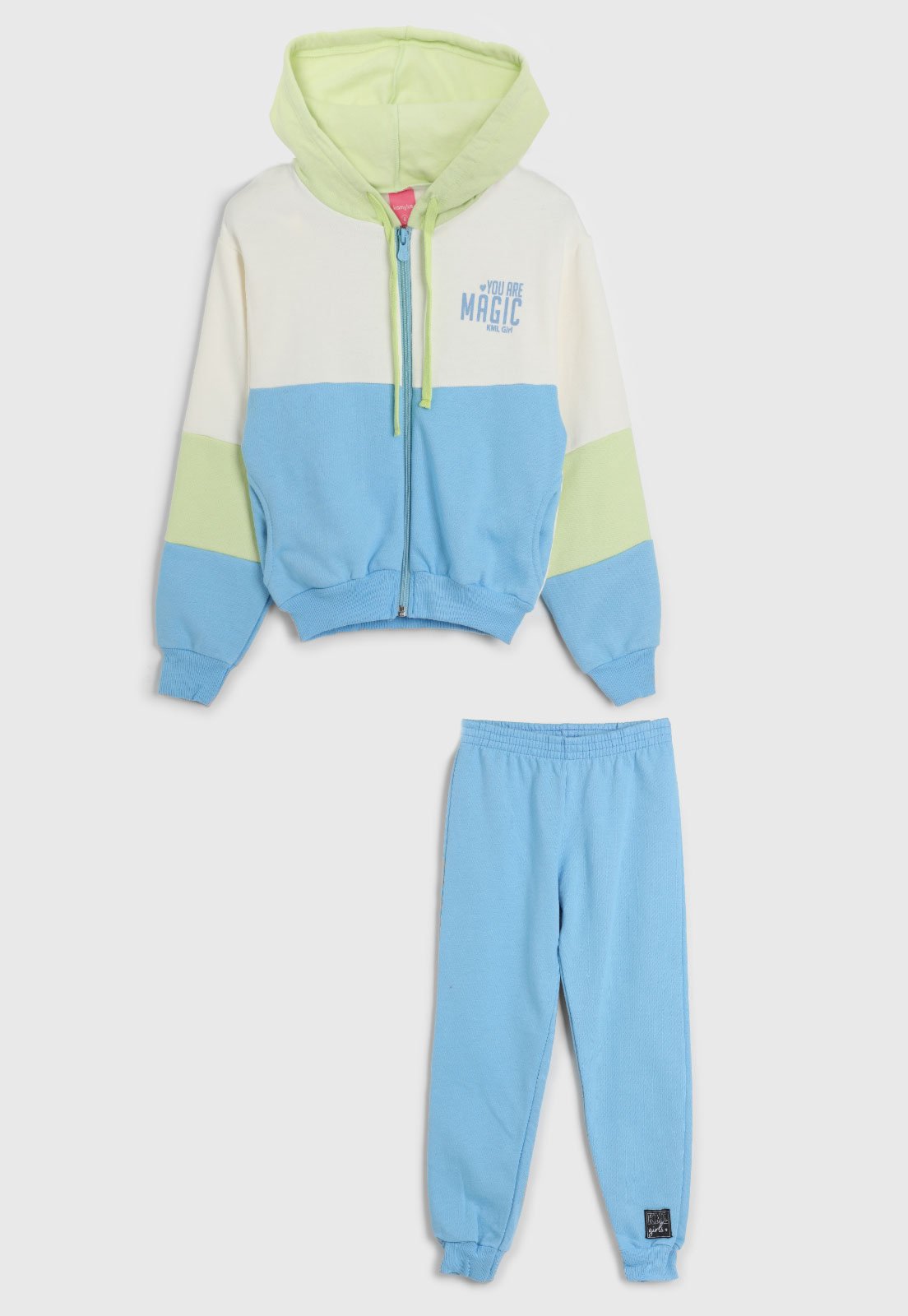 Infantil – Conjunto 2pçs Manga Longa Kamylus Blusa E Calça De Moletom Branco