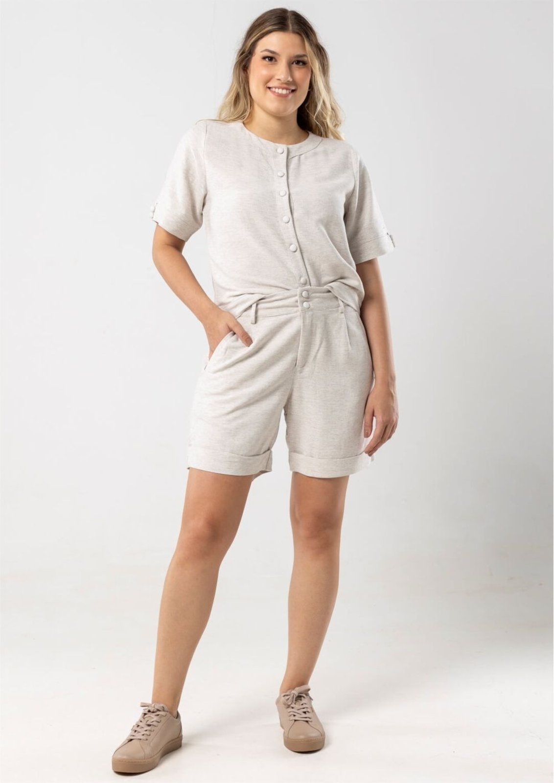 Shorts Pau a Pique Linho Off White OFF WHITE – GG Pau a Pique