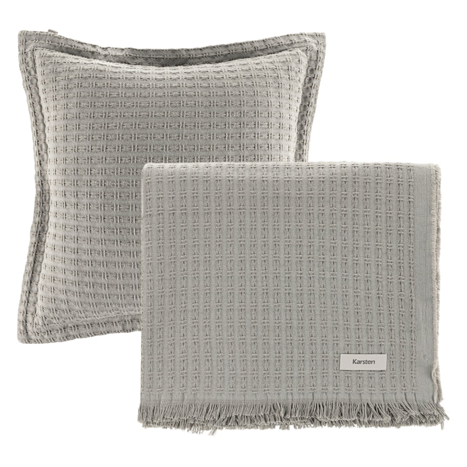 Kit Manta Almofada Decorativa Karsten Atlanta Com Abas Cinza