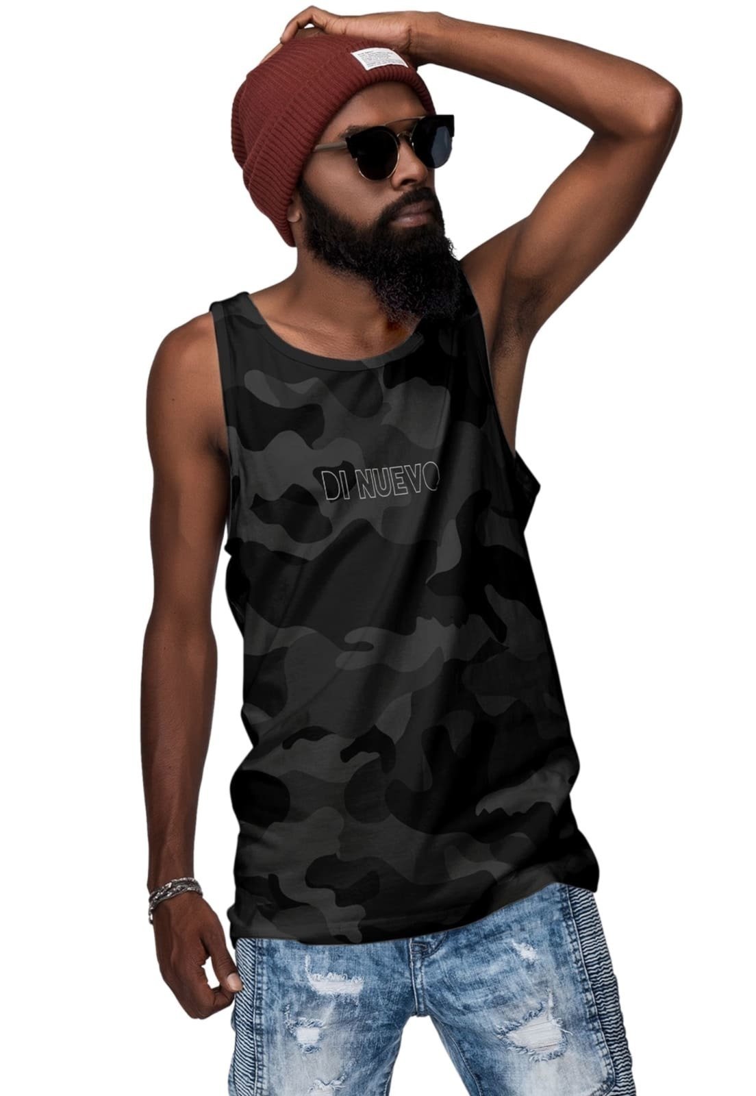 Camiseta Regata Style Militar Camuflada Exército Street Wear