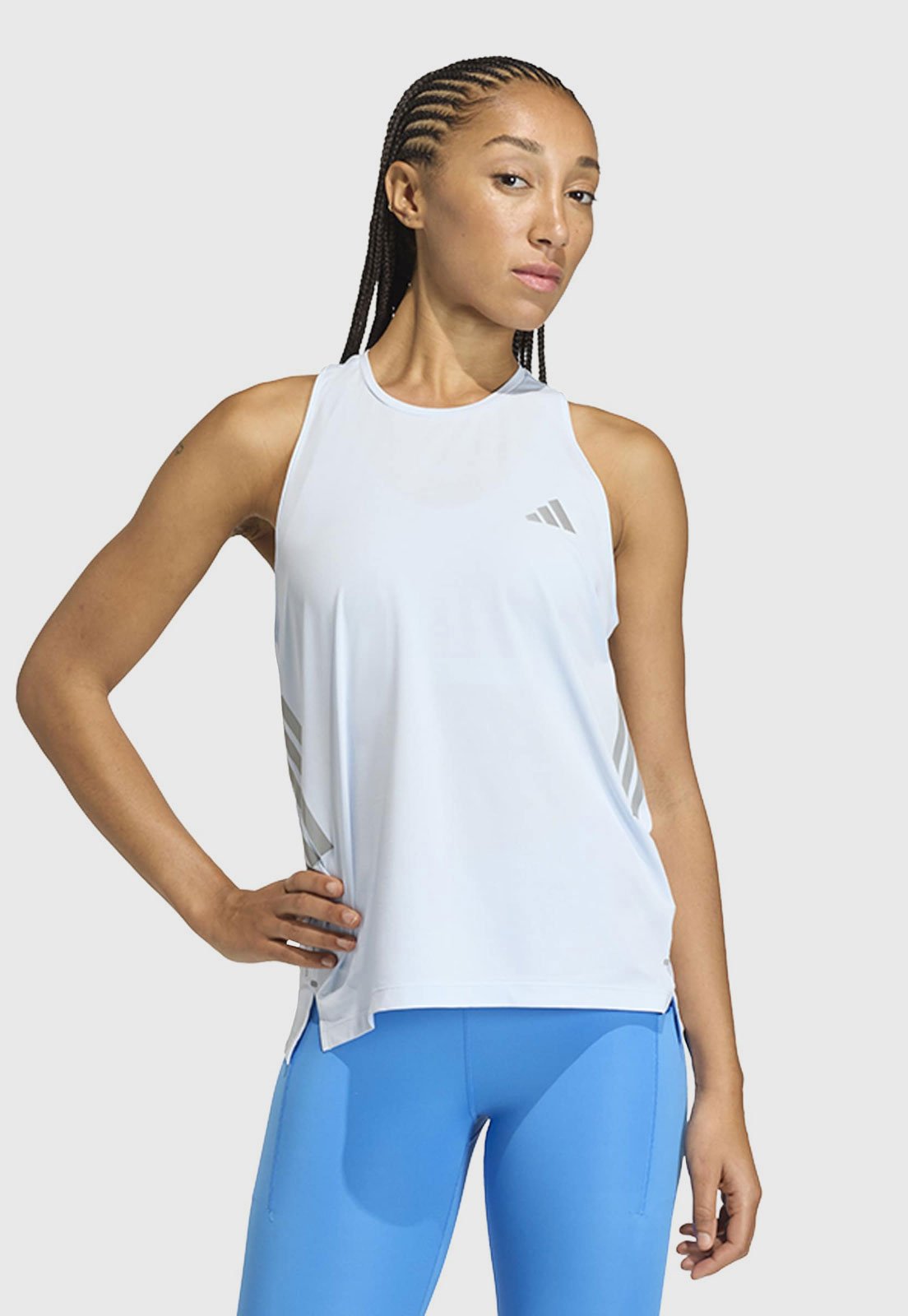 Regata Feminina adidas Performance Detalhe Lateral Azul