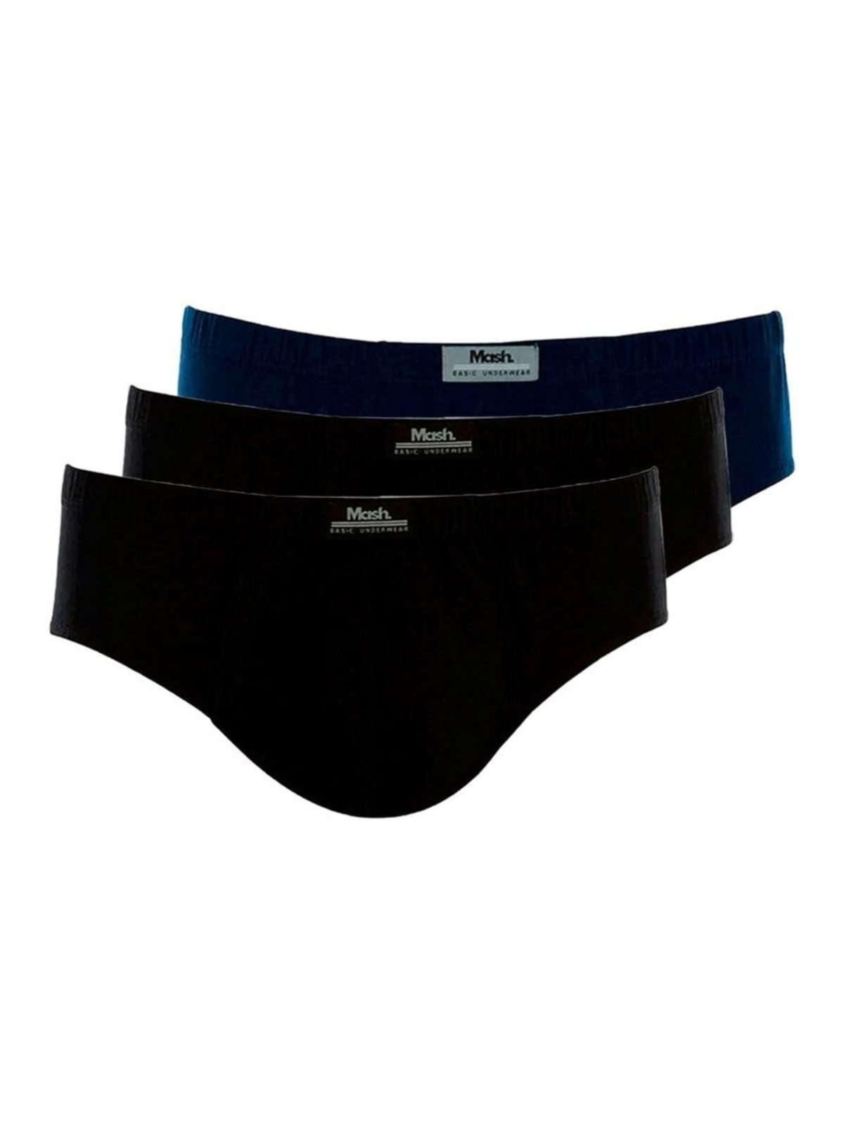 Kit com 3 Cuecas Slip Mash 074.58 Preto