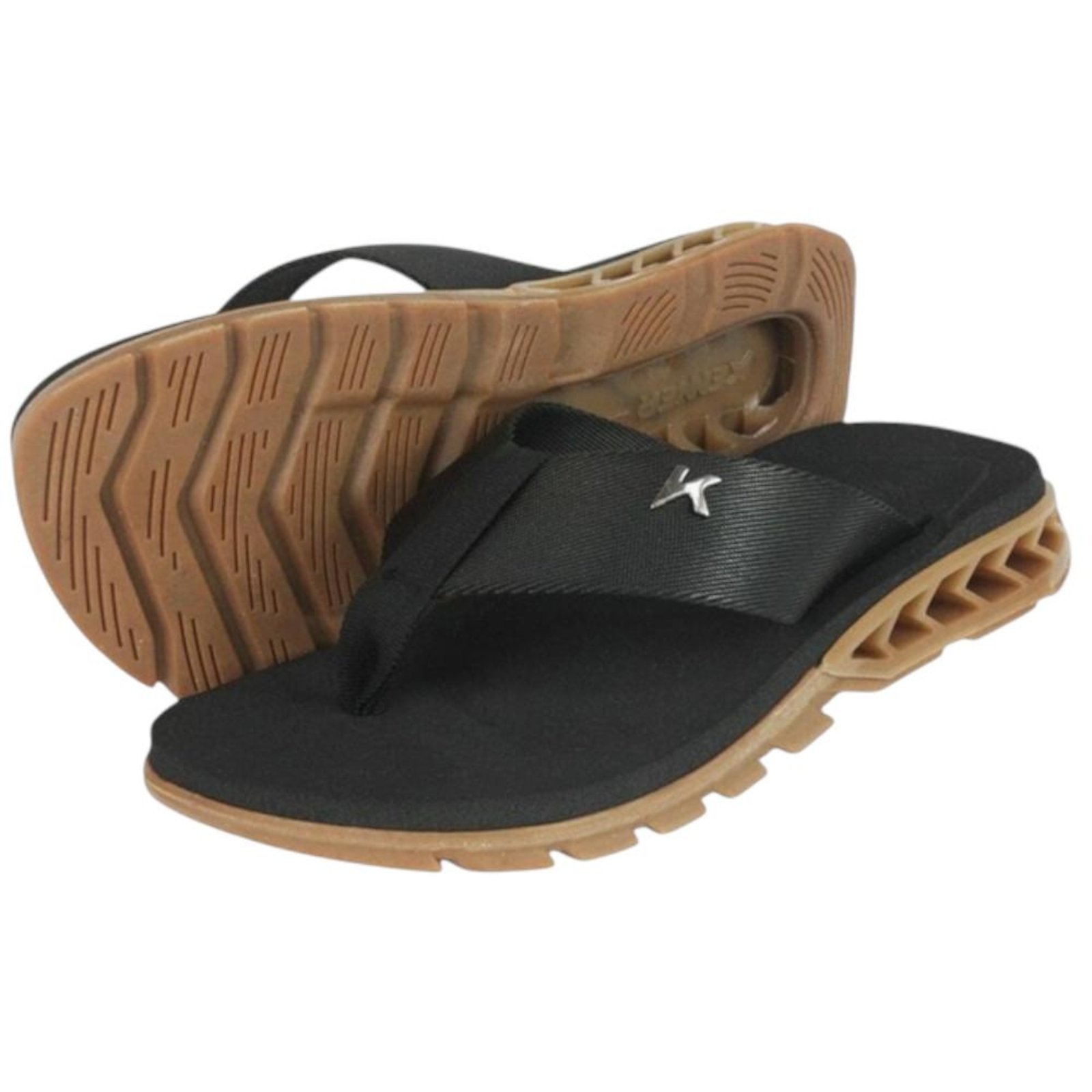 Chinelo Kenner Rakka Masculino Preto e Creme Preto