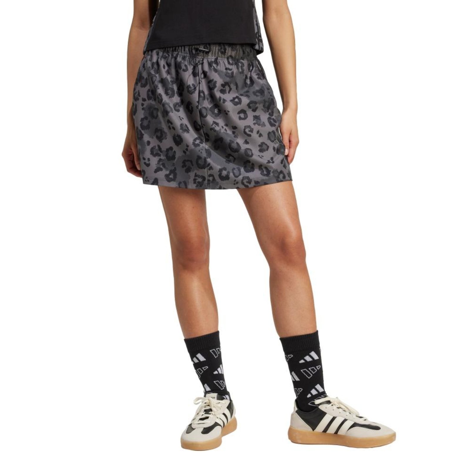 Saia de tecido Três Listras com estampa animal adidas Sportswear Multicolorido