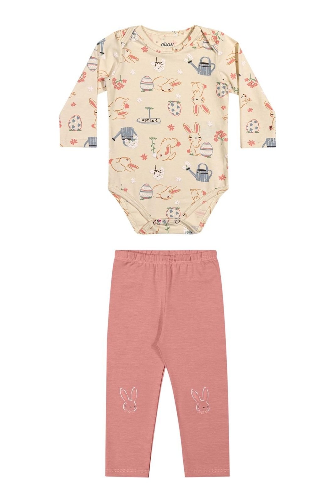 Infantil - Conjunto Menina Estampa Divertida Elian Bege
