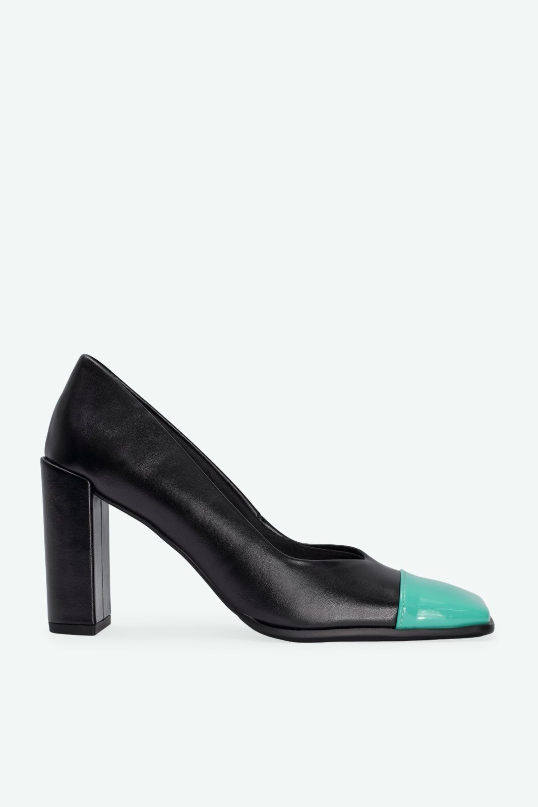 Scarpin Cap Toe Lia Preto/Turquesa Suzana Santos