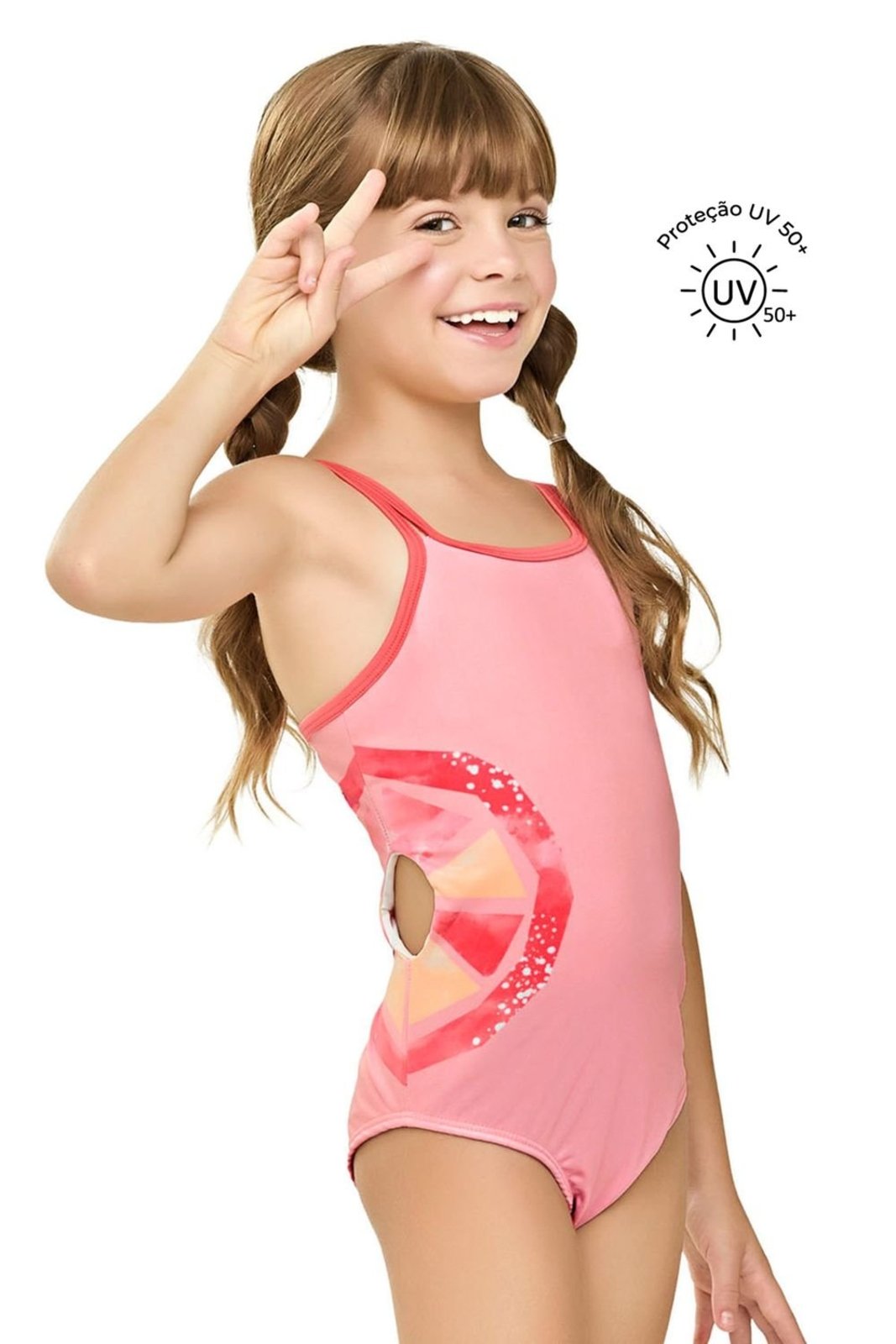 Maiô Menina Fruit Proteção UV Elian Rosa