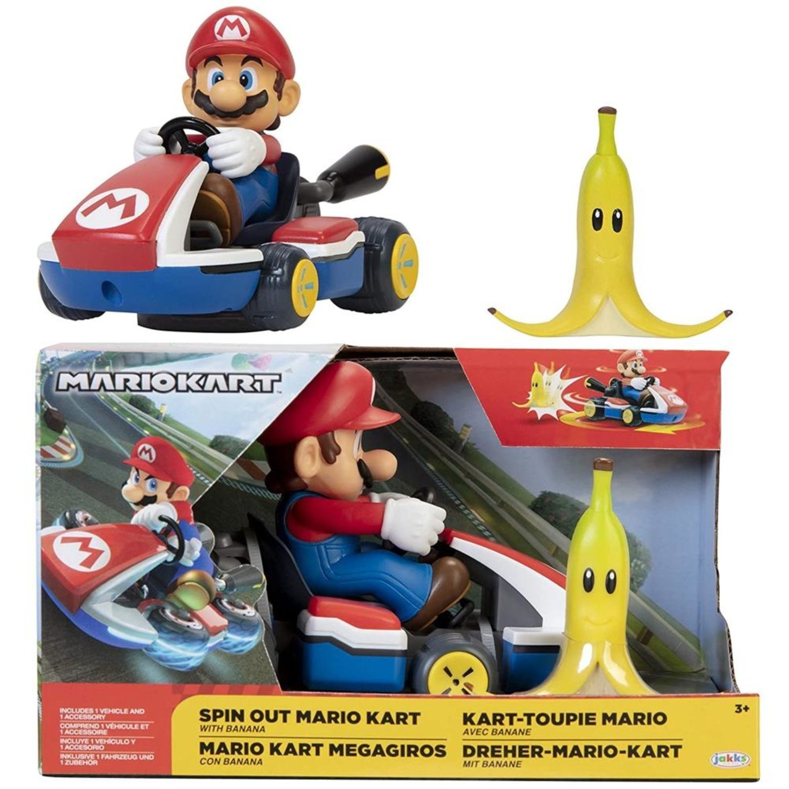 Infantil - Veículo Mario Kart Spin Out - Mario