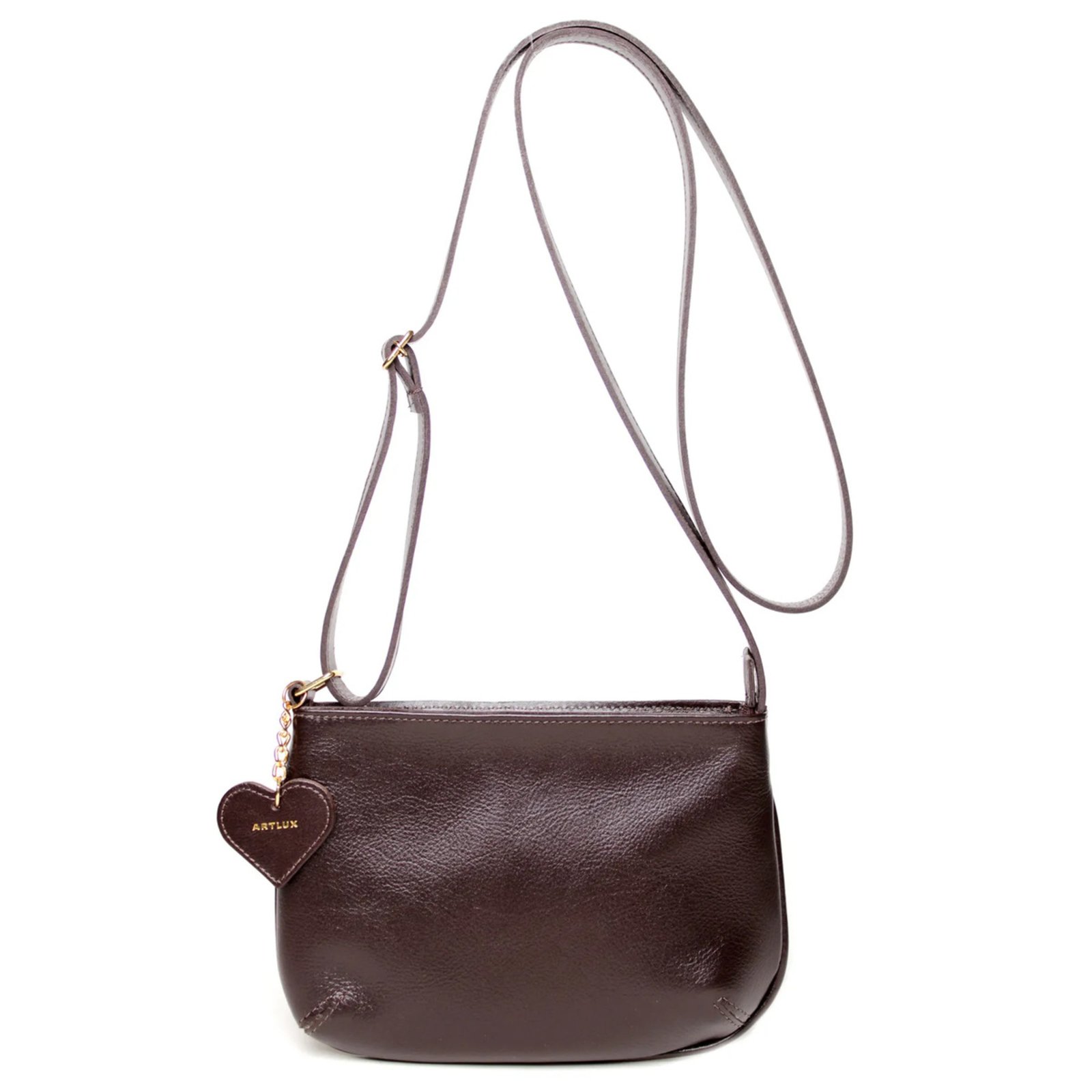 Bolsa Transversal em Couro Artlux Café 9063