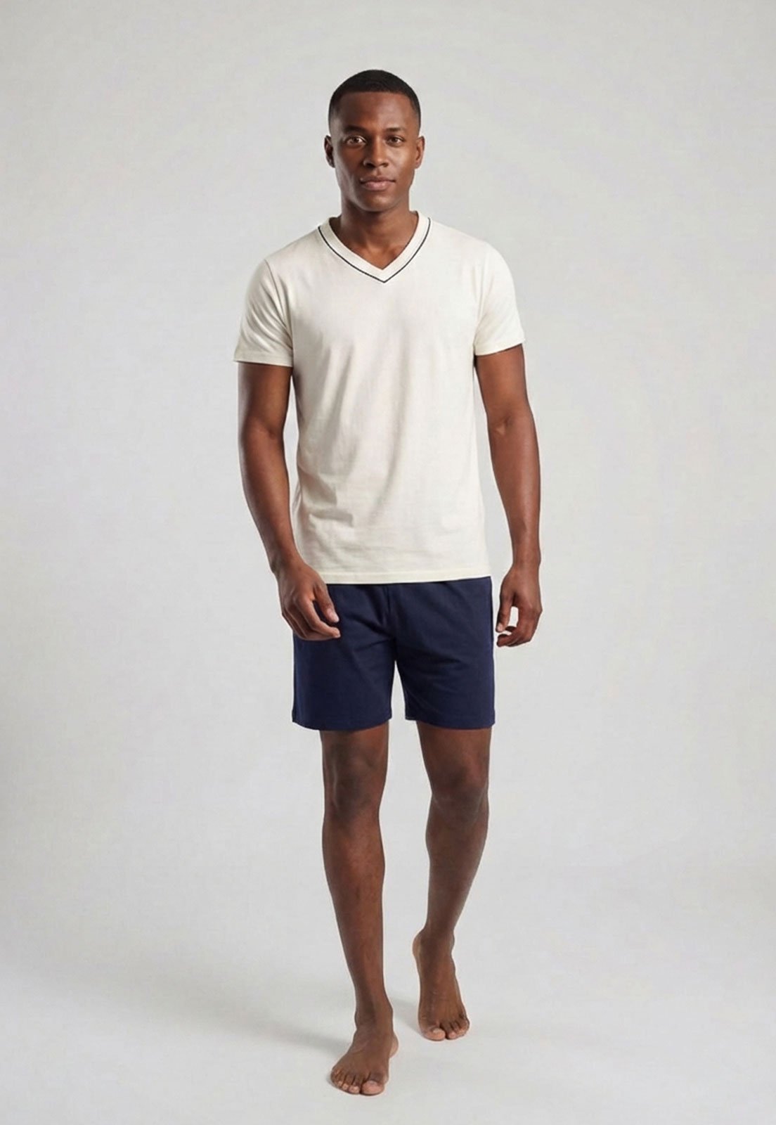 Conjunto Pijama Curto Masculino Malwee Off-White