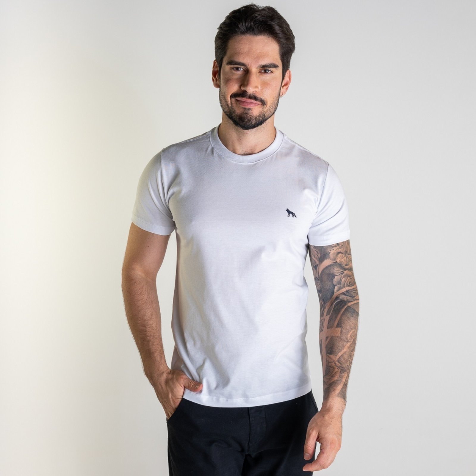 Camiseta Acostamento Wolf Casual Branca