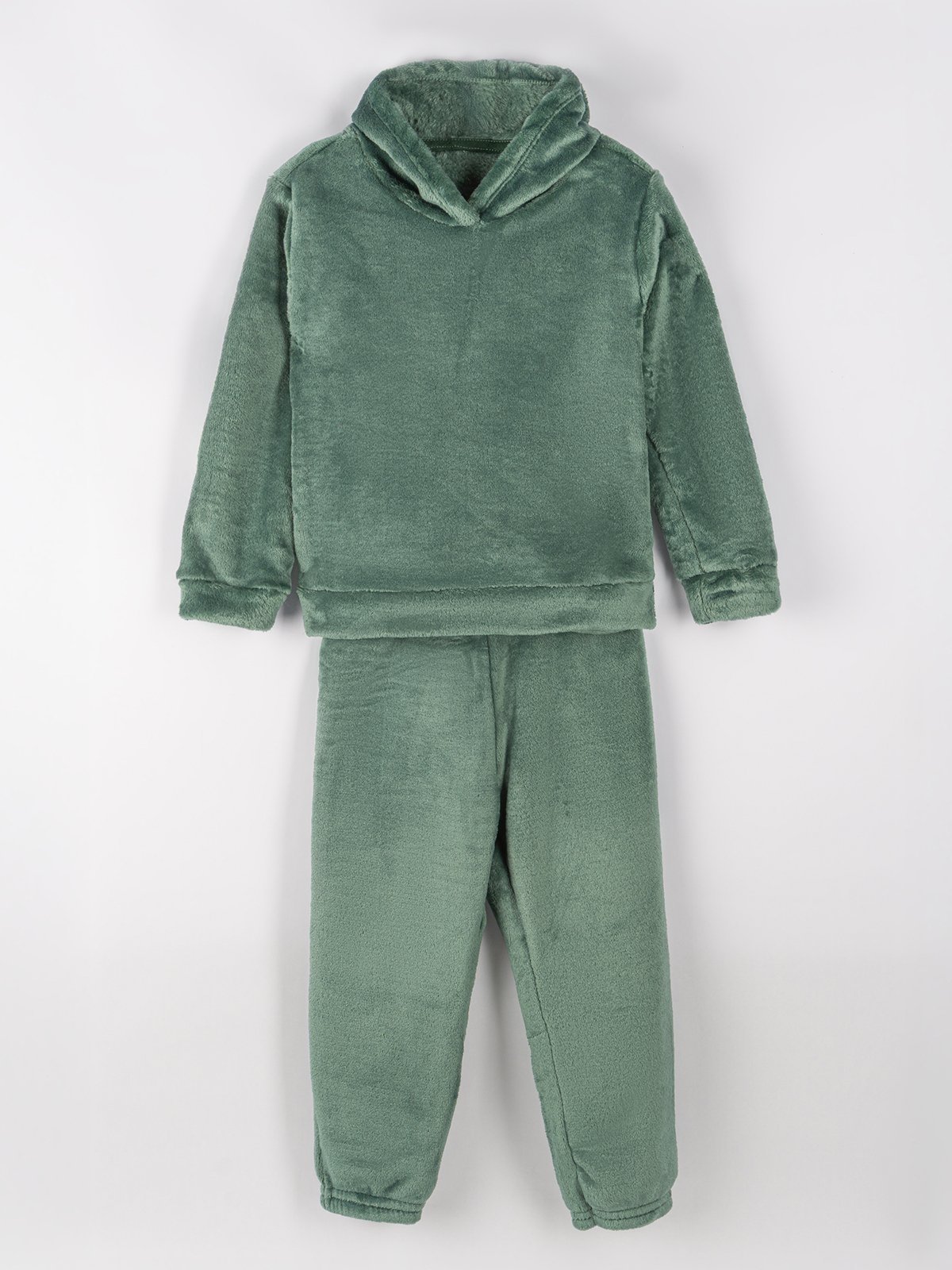 Infantil – Conjunto Bugbee Menino Casaco Moletom e Calça de Pelo Verde