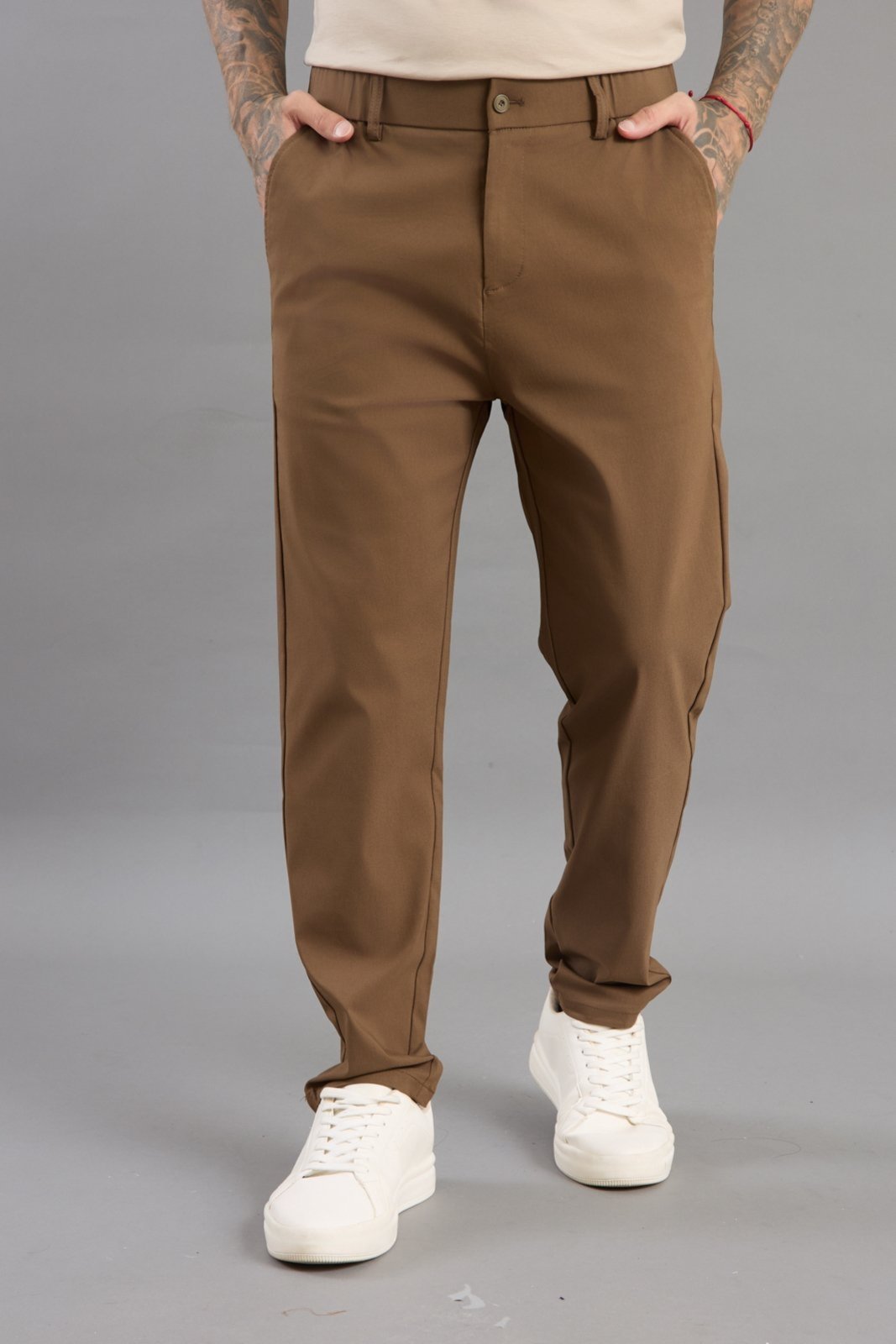 Calça Alfaiataria Masculina Social Slim Color Dialogo Marrom