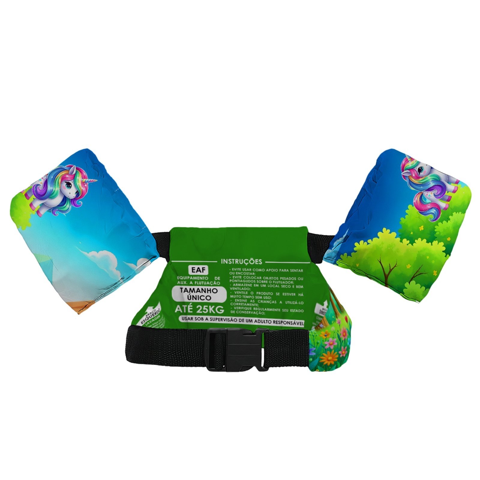 Vista 3 Colete Salva-Vidas Boia s Piscina Praia Estampa Unicórnio Floresta Benellys multicolorido Benellys multicolorido