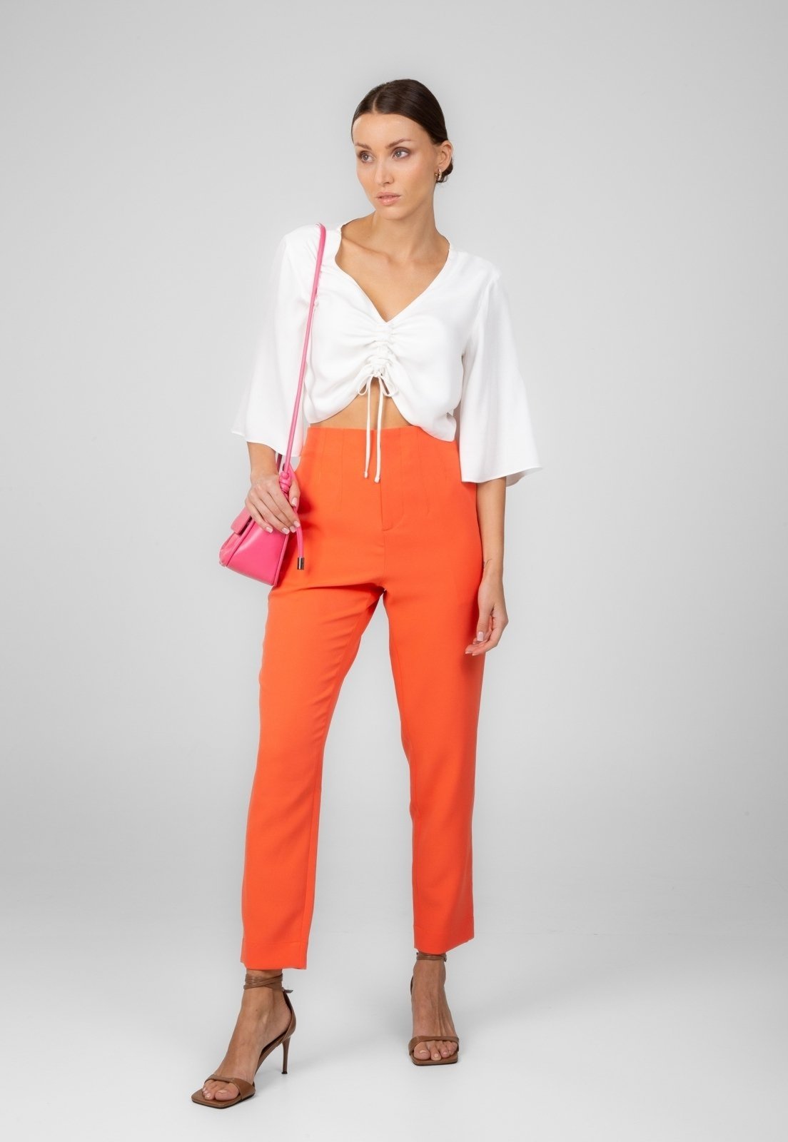Vista 3 Blusa Traymon Viscose Cropped Off White off-white white Traymon off-white white