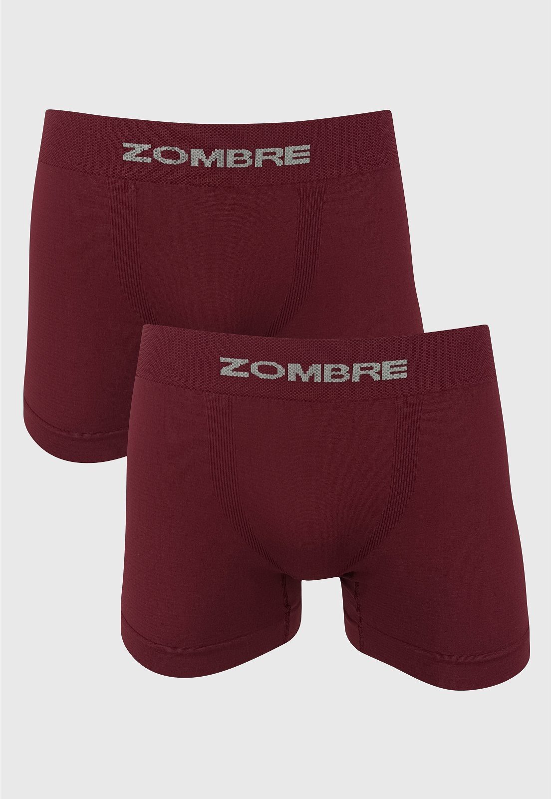 Kit 2pçs Cueca Zombre Boxer Sem Costura Bordô