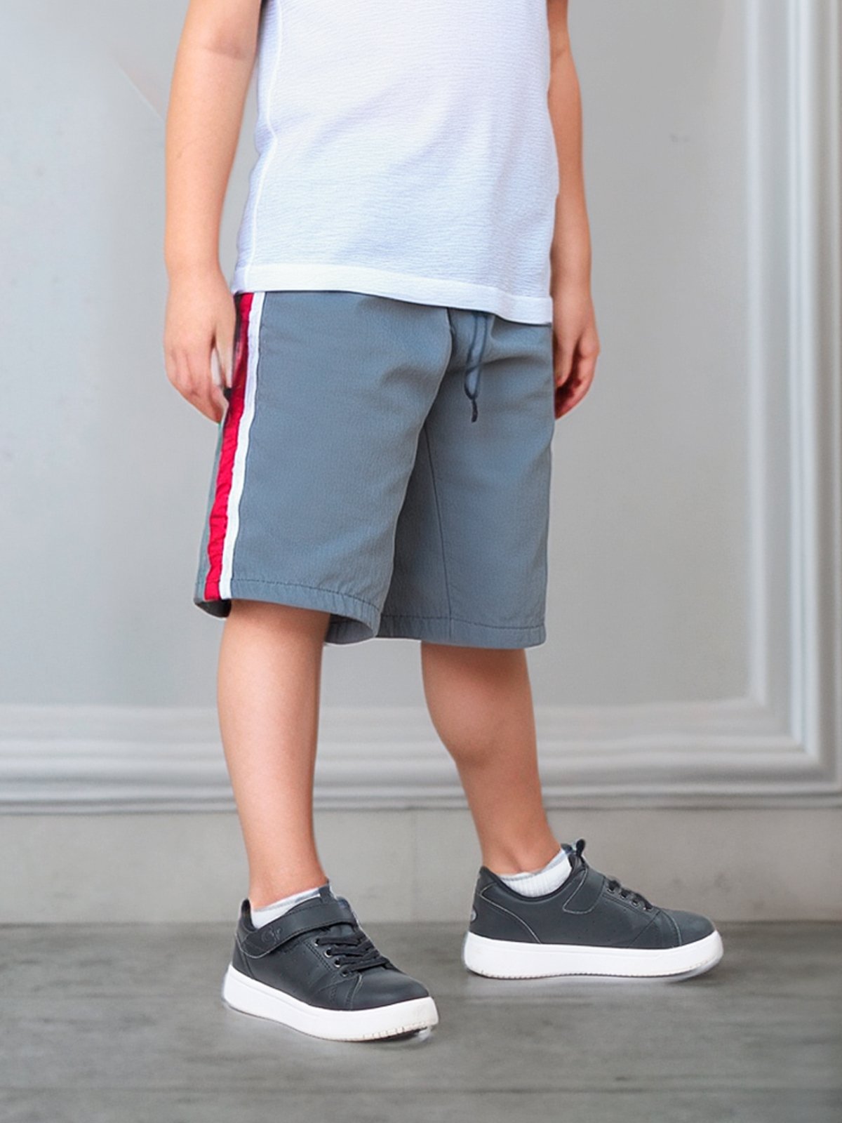 Infantil – Bermuda Popular Frent´s Menino Short Com Faixa Lateral Bolso Traseiro Tactel Leve