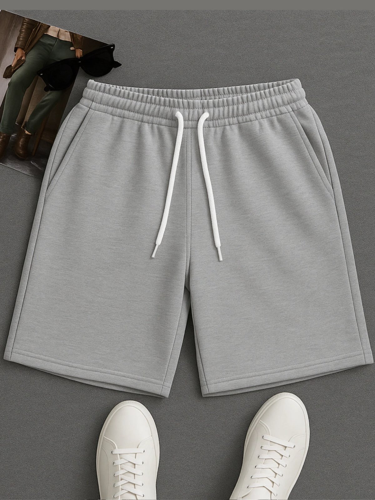 Short Masculino mooboo Bermuda Urbania Moletom Premium Bermudas Moleton Cinza Claro Mescla