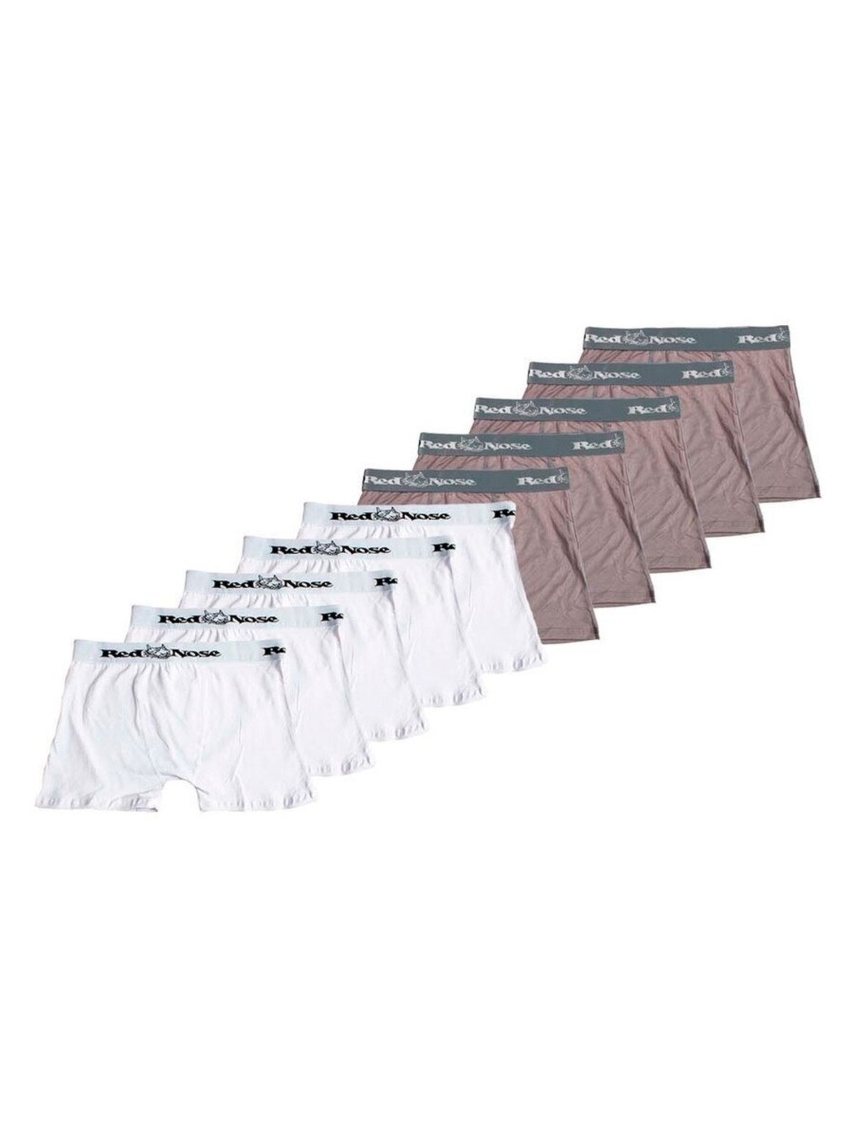 Kit com 10 Cuecas Boxer Red Nose 320 Branco