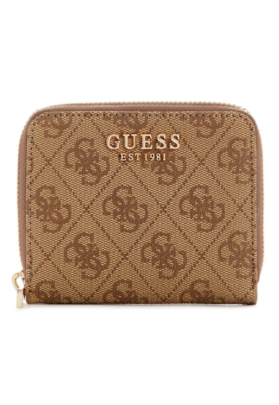 Vista 2 Carteira Guess Laurel II Slg Small Zip Around Bege Guess amarelo