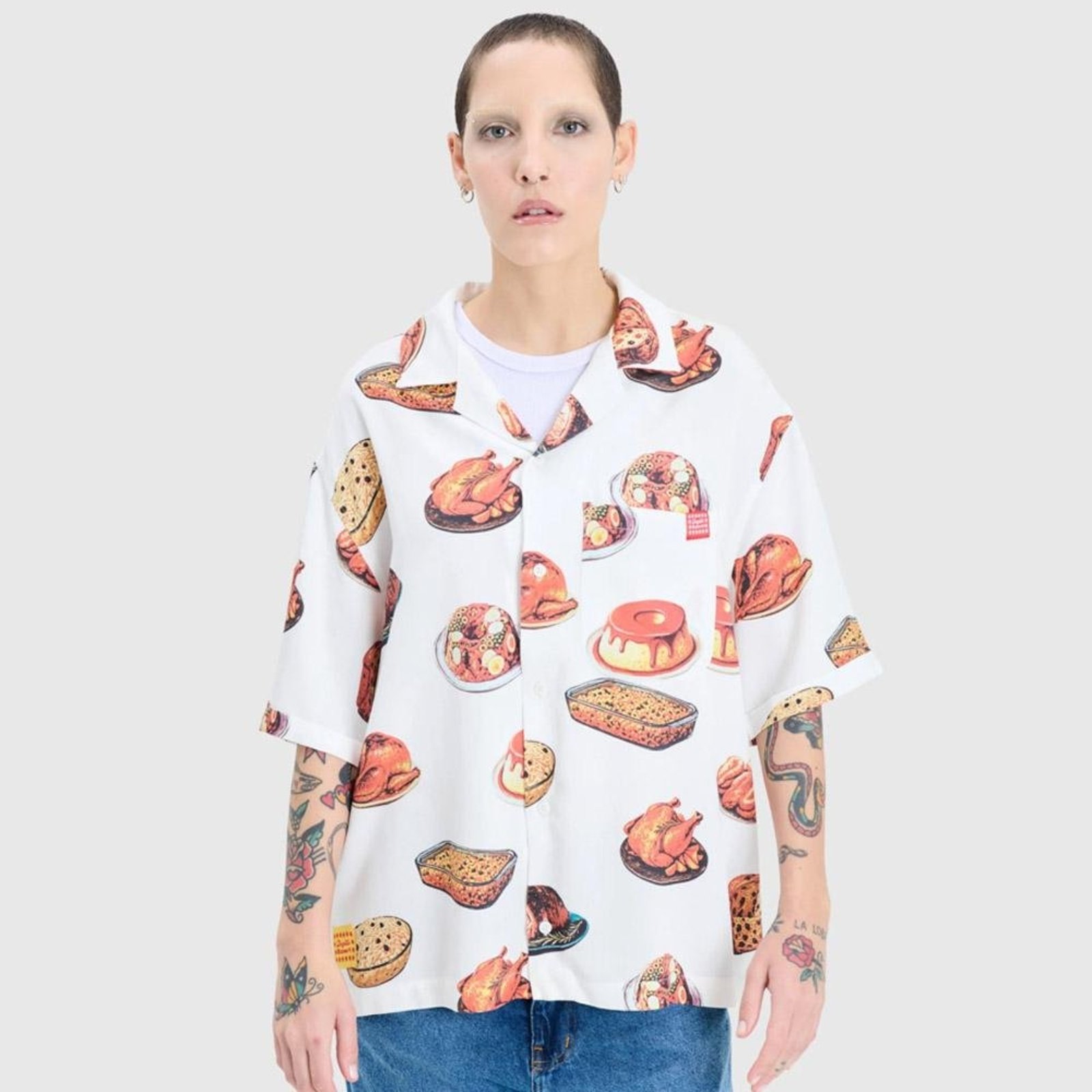 CAMISA CUBANA BOXY CEIA BAW & DESGOSTO Off-white